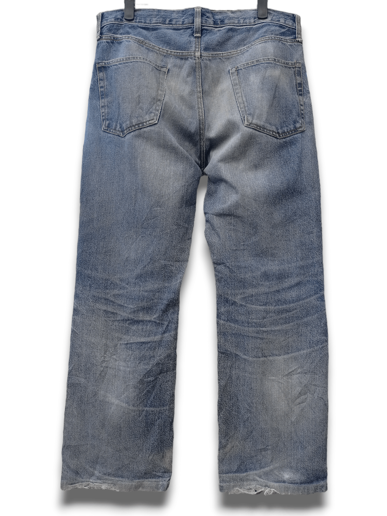 Japanese Brand Vintage Japanese Brand Blue Wash Wide Baggy Distressed Jeans Size US 34 / EU 50 - 2 Thumbnail