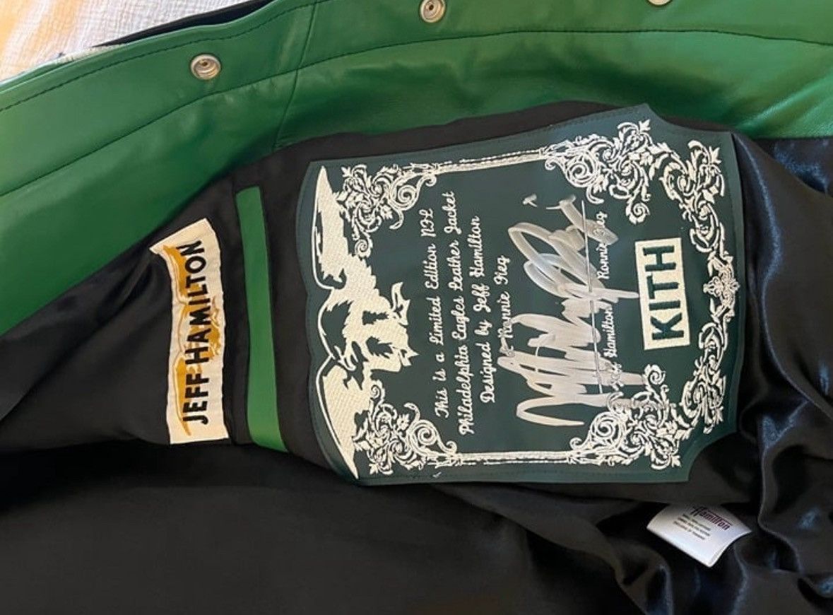 Jeff Hamilton × Kith × NFL Kith & Jeff Hamilton 🇺🇸 Eagles 🦅Leather Varsity Jacket 🏈🧥 Size US L / EU 52-54 / 3 - 13 Thumbnail