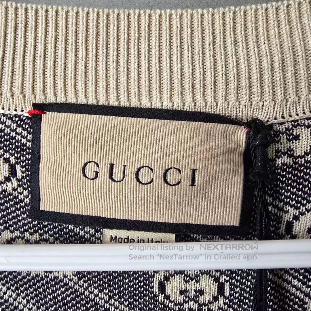 Gucci Guicci Cardigan jacket, silk-cotton blend, all-over print, Size US M / EU 48-50 / 2 - 3 Thumbnail