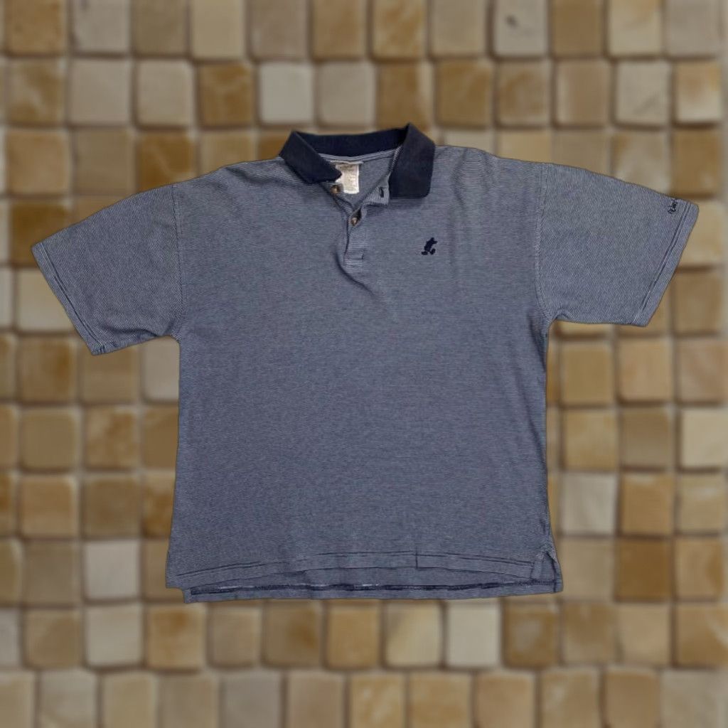 Disney VINTAGE Disney Walt Disney World Embroidered Mickey Logo Striped Polo Shirt M Navy Blue Mens Polo Size US M / EU 48-50 / 2 - 1 Thumbnail