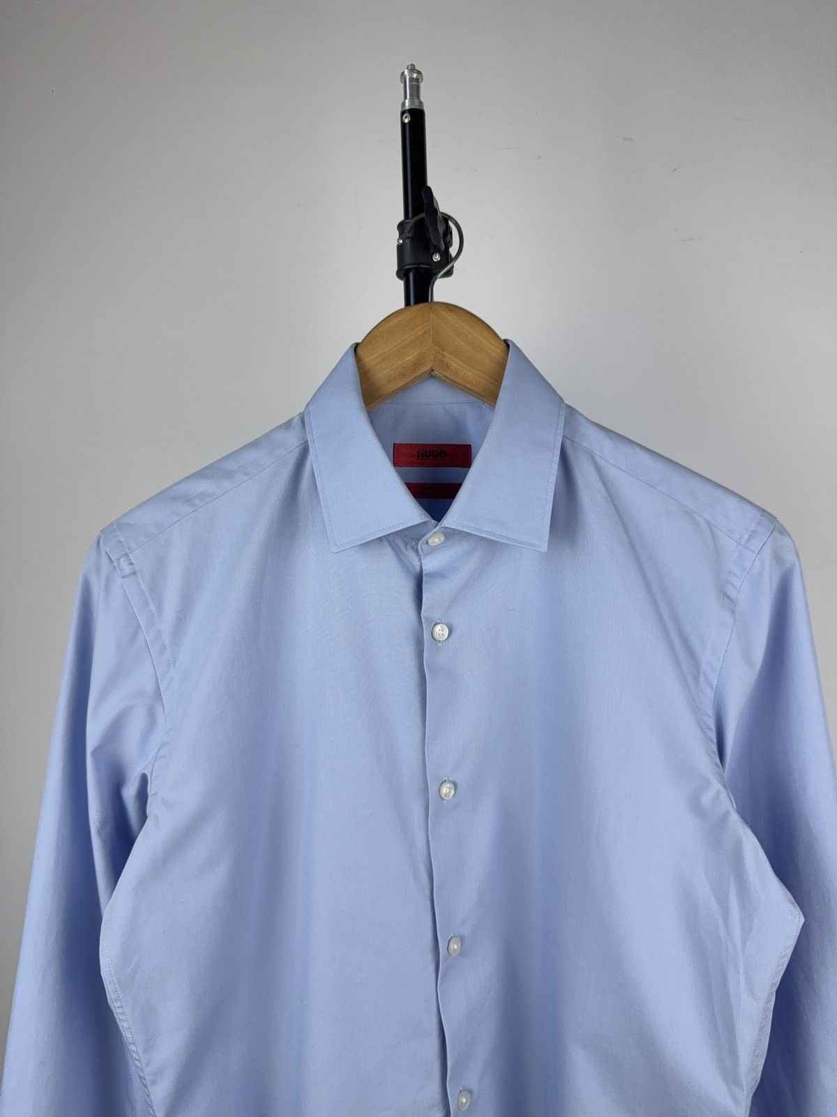Designer Luxury Designer Hugo Boss Blue Slim Fit Shirt Size US M / EU 48-50 / 2 - 2 Thumbnail