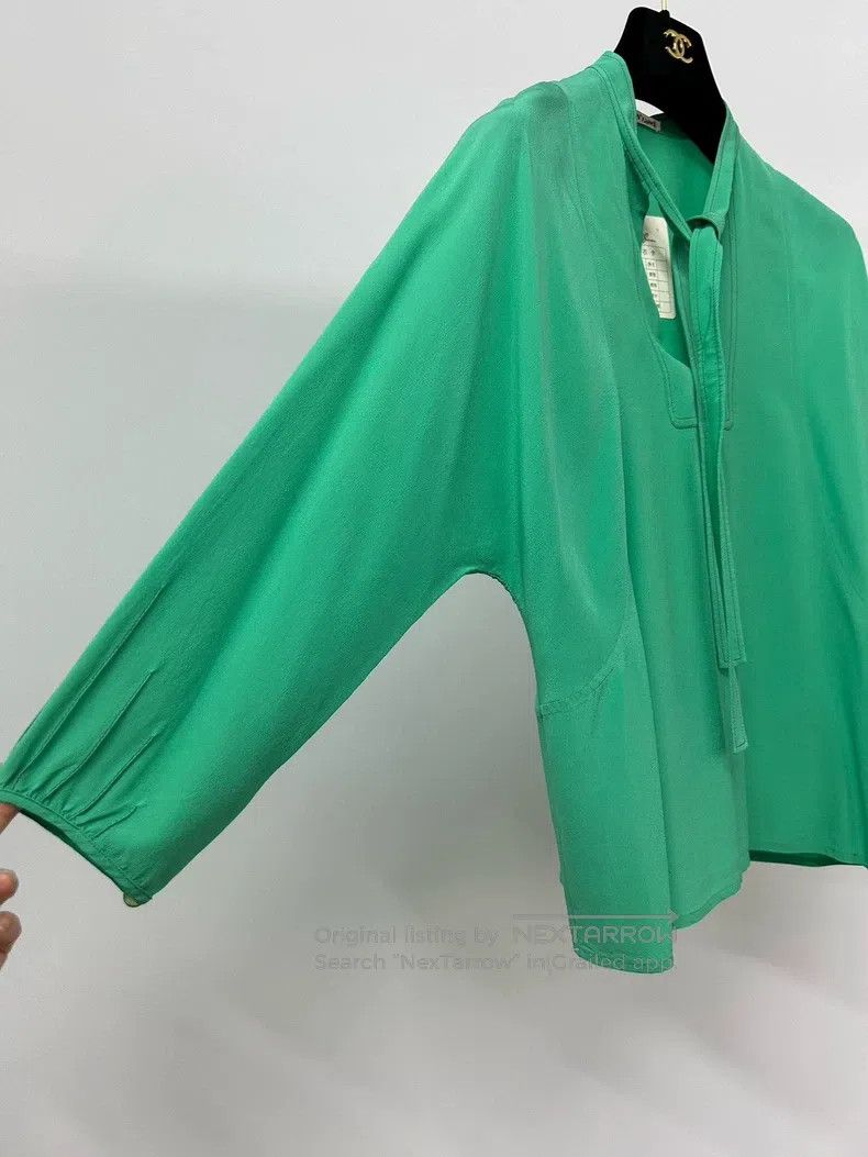 Hermes Hermes Green belted silk top Size XXS / US 00 / IT 34 - 3 Thumbnail