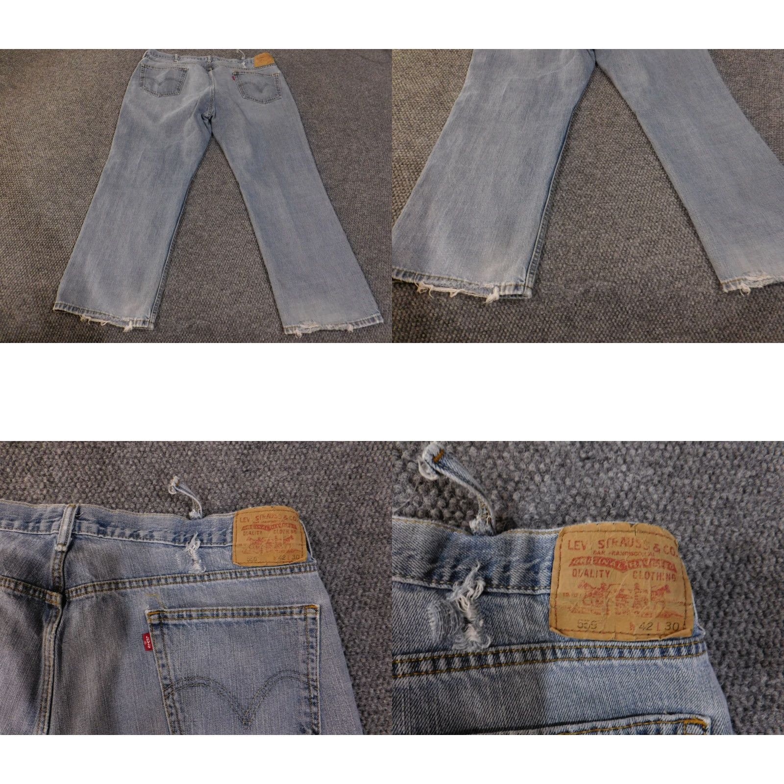 Levi's Levi's 559 Jeans Relaxed Straight Men 42x30 Light Blue Denim Distressed Jeans Men Size US 42 / EU 58 - 8 Thumbnail