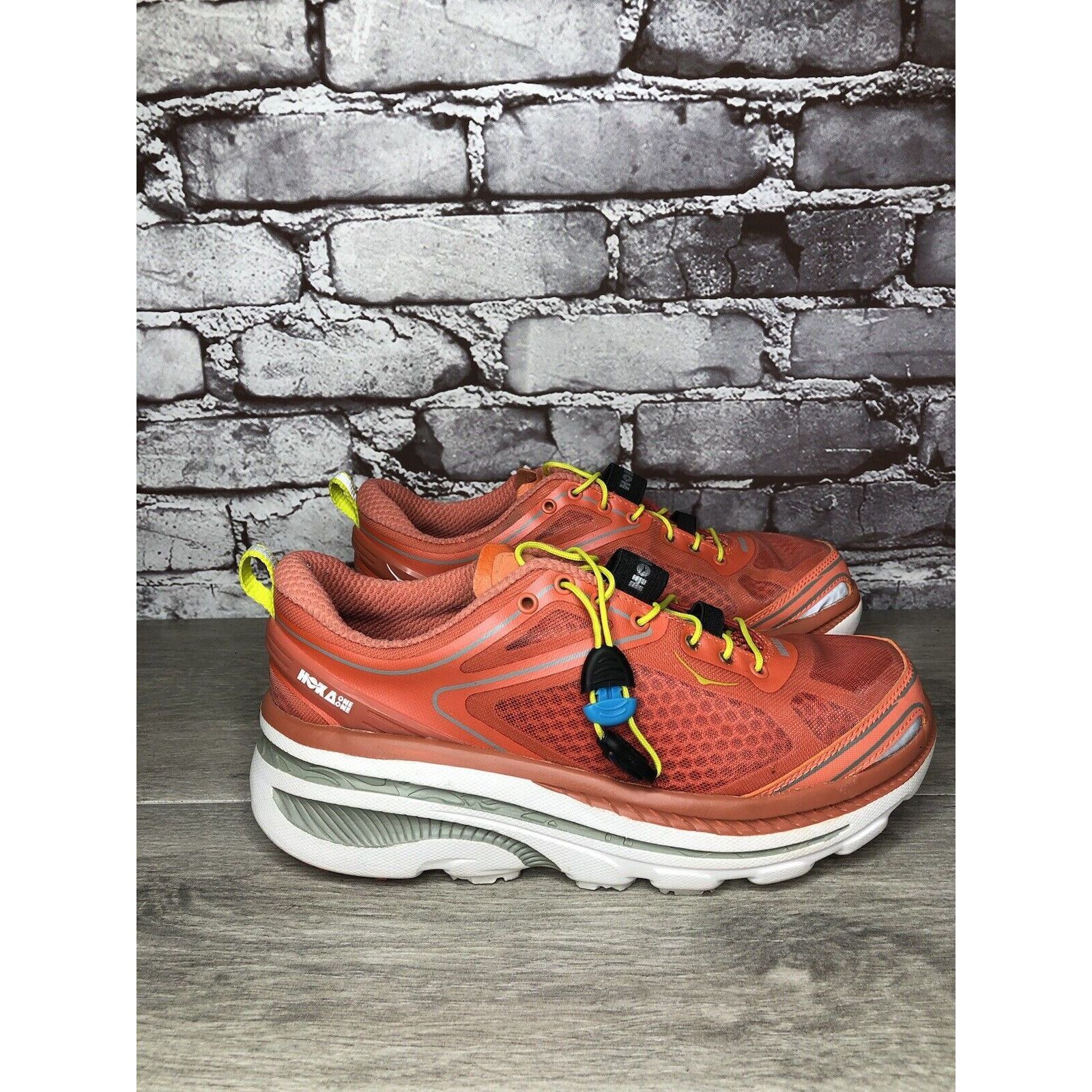 Hoka Hoka One One Bondi 3 Coral Orange Synthetic Lace Up Gym Runn Size US 7.5 / IT 37.5 - 4 Thumbnail