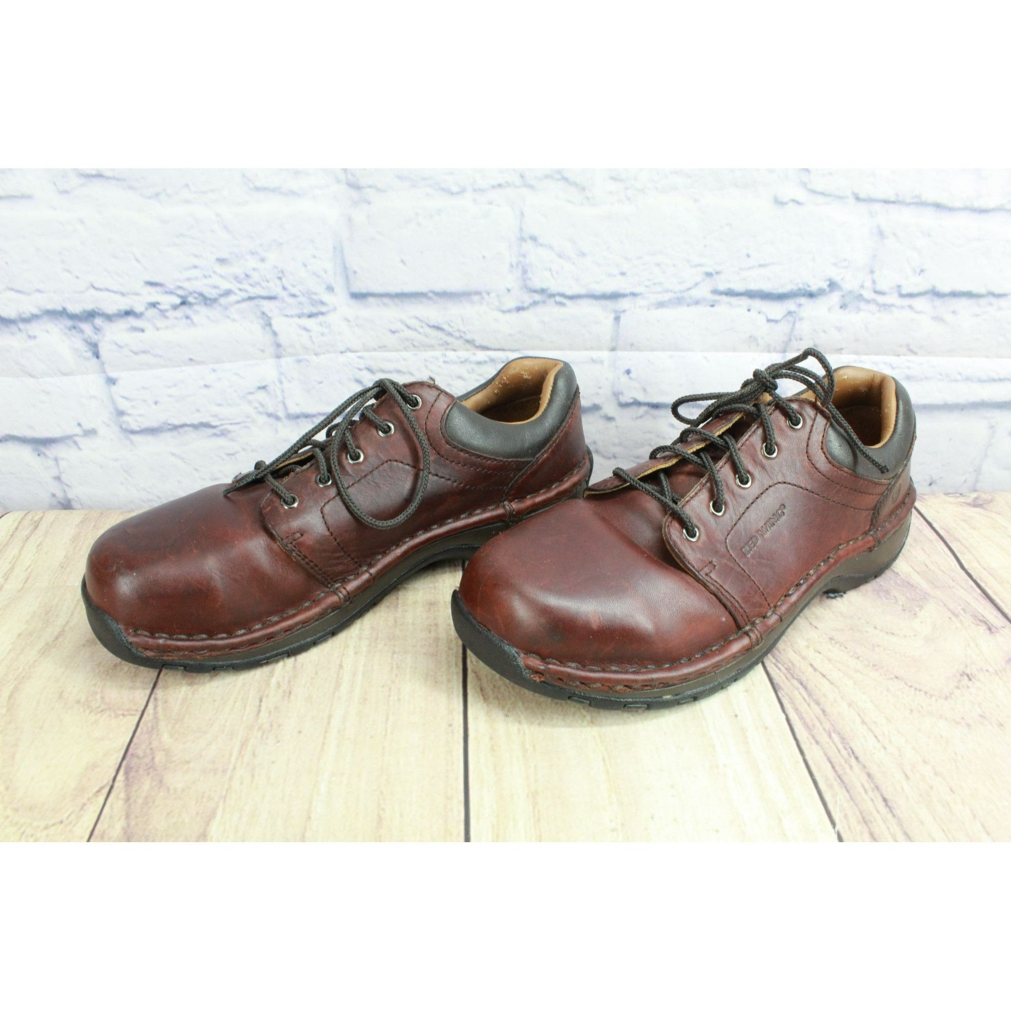 Leather × Red Wing Red Wing Women's Slip Resistant Steel Toe Oxford Shoes Size US 6.5 / IT 36.5 - 2 Thumbnail