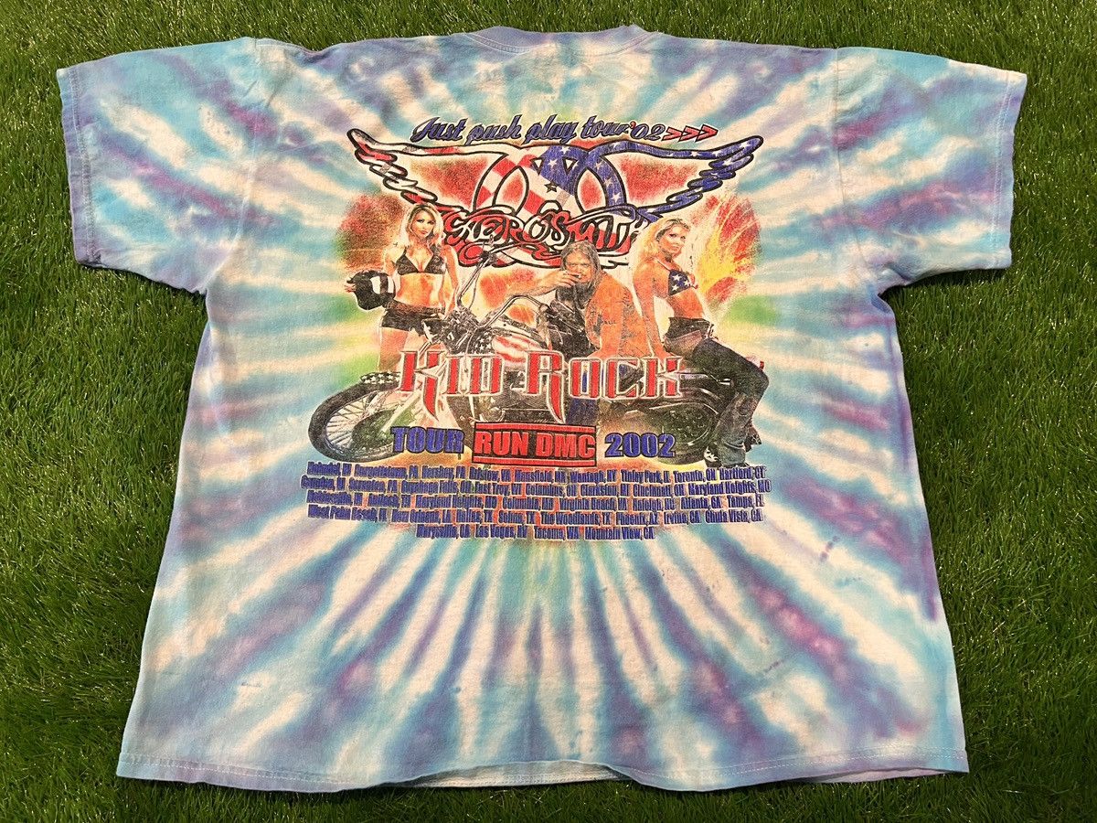 Aerosmith × Vintage Vintage Aerosmith 2002 Just Push Play Tour Tie Dye 2-SIDED Size US XL / EU 56 / 4 - 4 Thumbnail