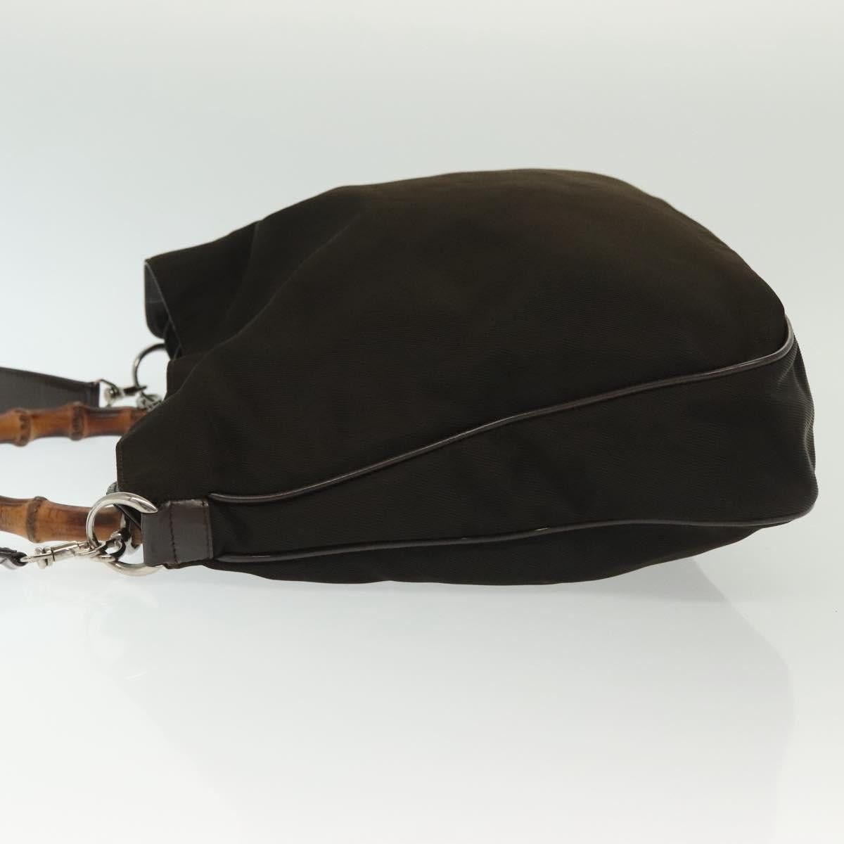 Gucci GUCCI Bamboo Hand Bag Nylon Brown Silver 001 2113 001 2113 Size ONE SIZE - 6 Thumbnail
