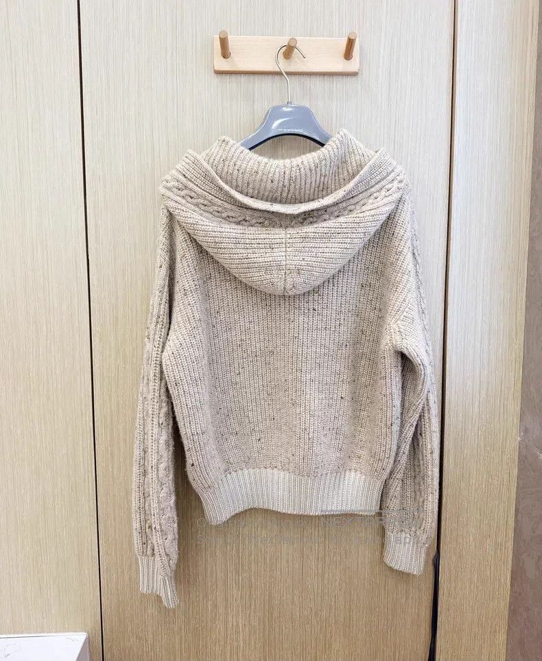 Hermes Hermes Brown Cable Knit Cashmere Hooded Cardigan Jacket Size XS / US 0-2 / IT 36-38 - 3 Thumbnail