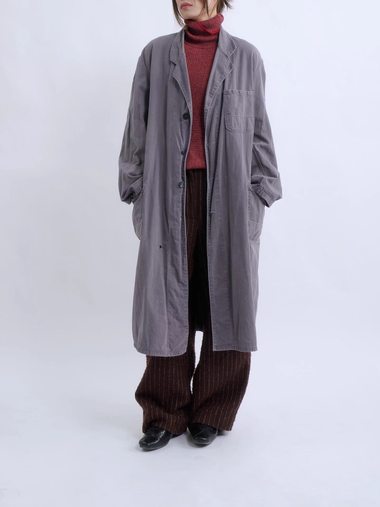 Other Vintage 80s Germany Faded Cotton Work Coat 52 Size US L / EU 52-54 / 3 - 1 Thumbnail
