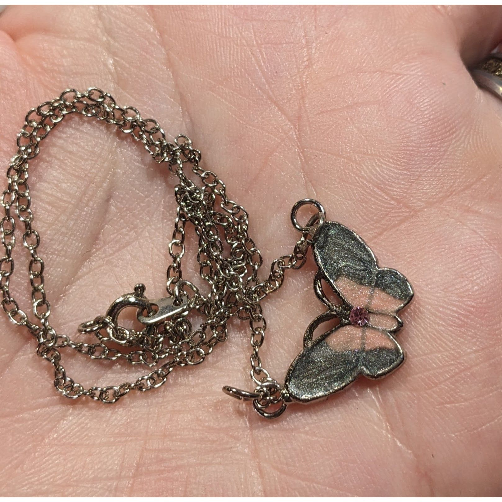 Other Fairycore Butterfly Pendant Necklace With Pink And Silver To Size ONE SIZE - 3 Thumbnail