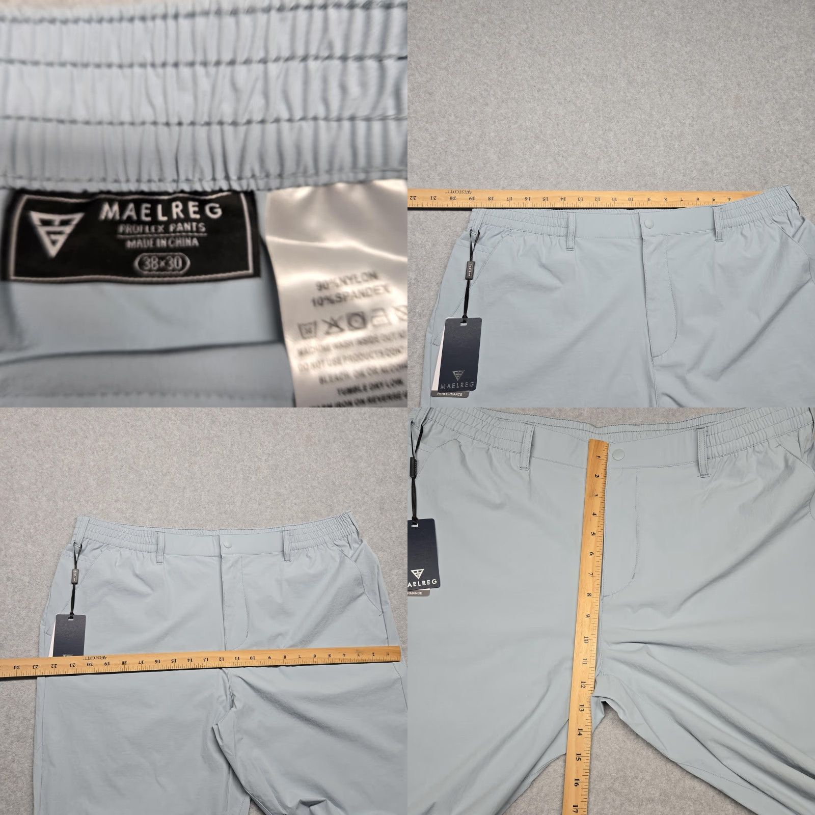 Vintage Maelreg Mens 38x30 LiteBlue Proflex Performance Stretch Elastic Waist Golf Pants Size US 38 / EU 54 - 8 Thumbnail