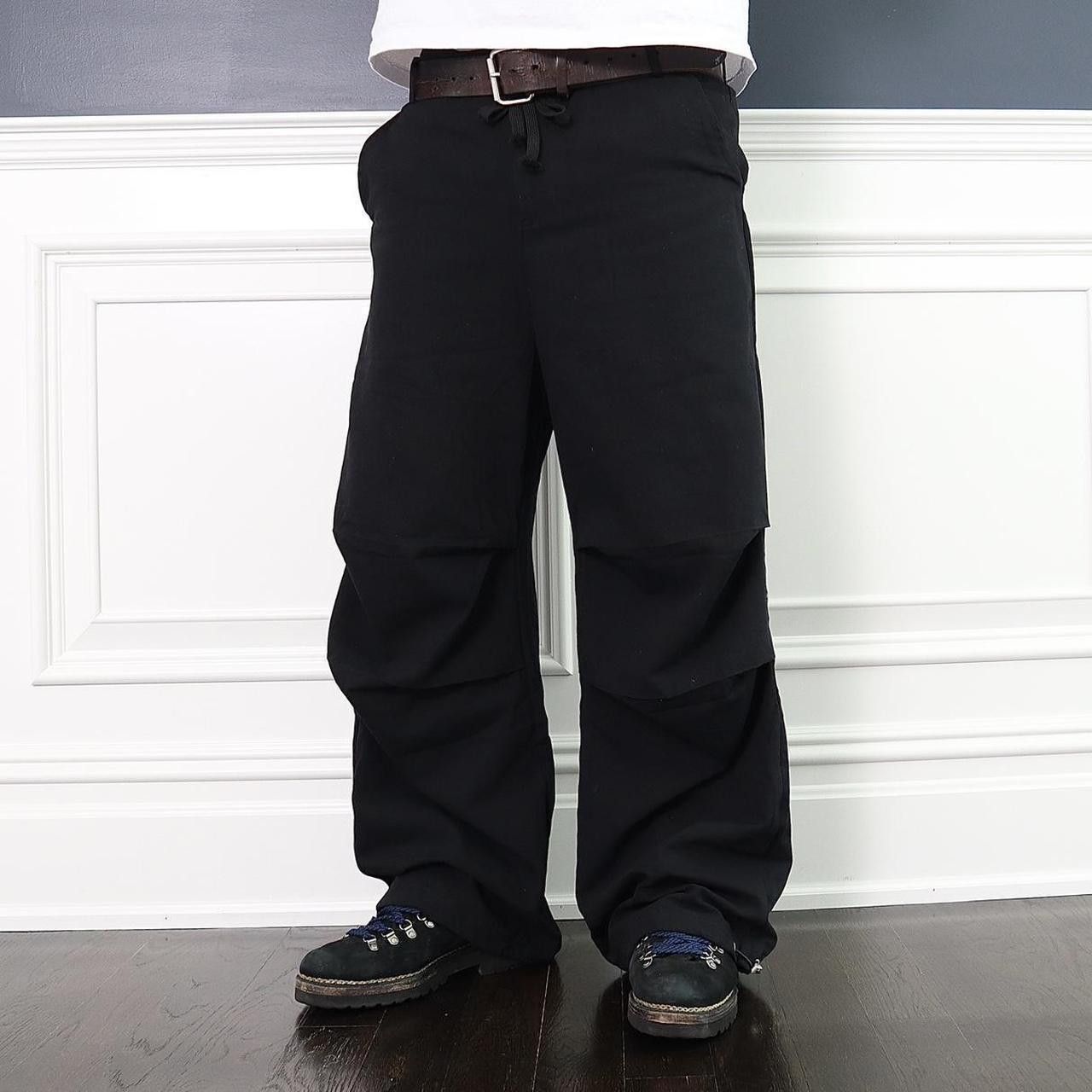 Japanese Brand × Vintage Essential Black Baggy Wide Leg Parachute Pants Size US 32 / EU 48 - 1 Thumbnail