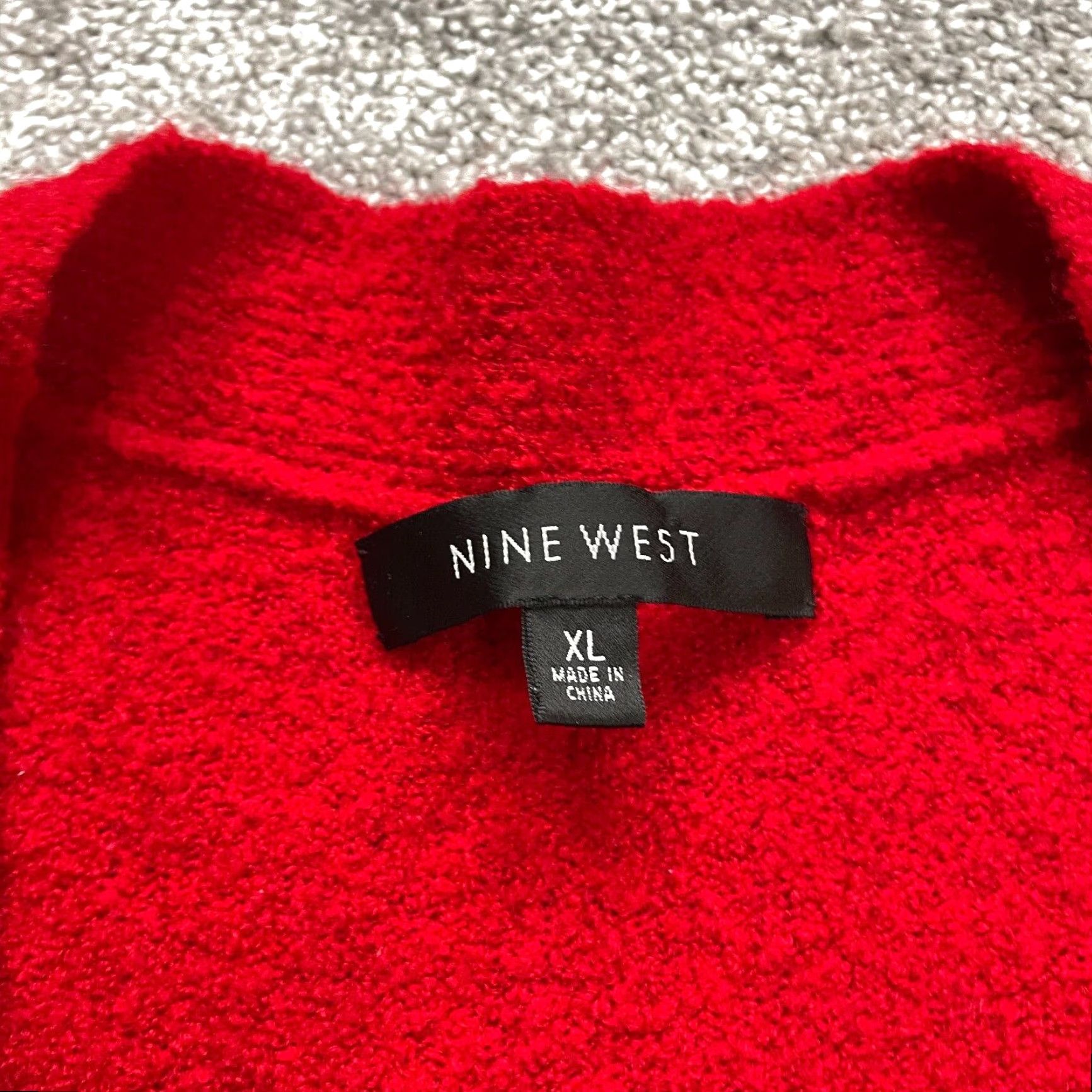 Nine West Nine West Cardigan Women's XL Red Balloon Sleeve Button Knit Sweater Size XL / US 12-14 / IT 48-50 - 4 Thumbnail