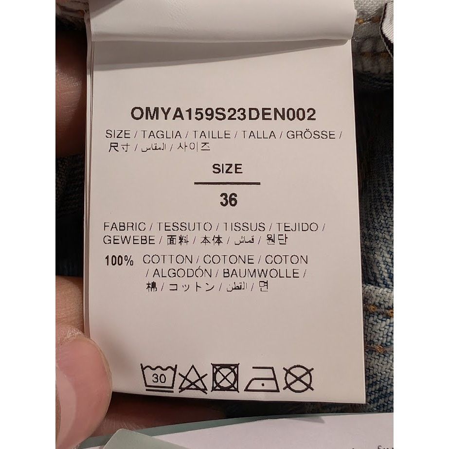 Off-White o1rshd1 Paint Wide Leg Tapered Jeans in Blue Size US 36 / EU 52 - 15 Thumbnail