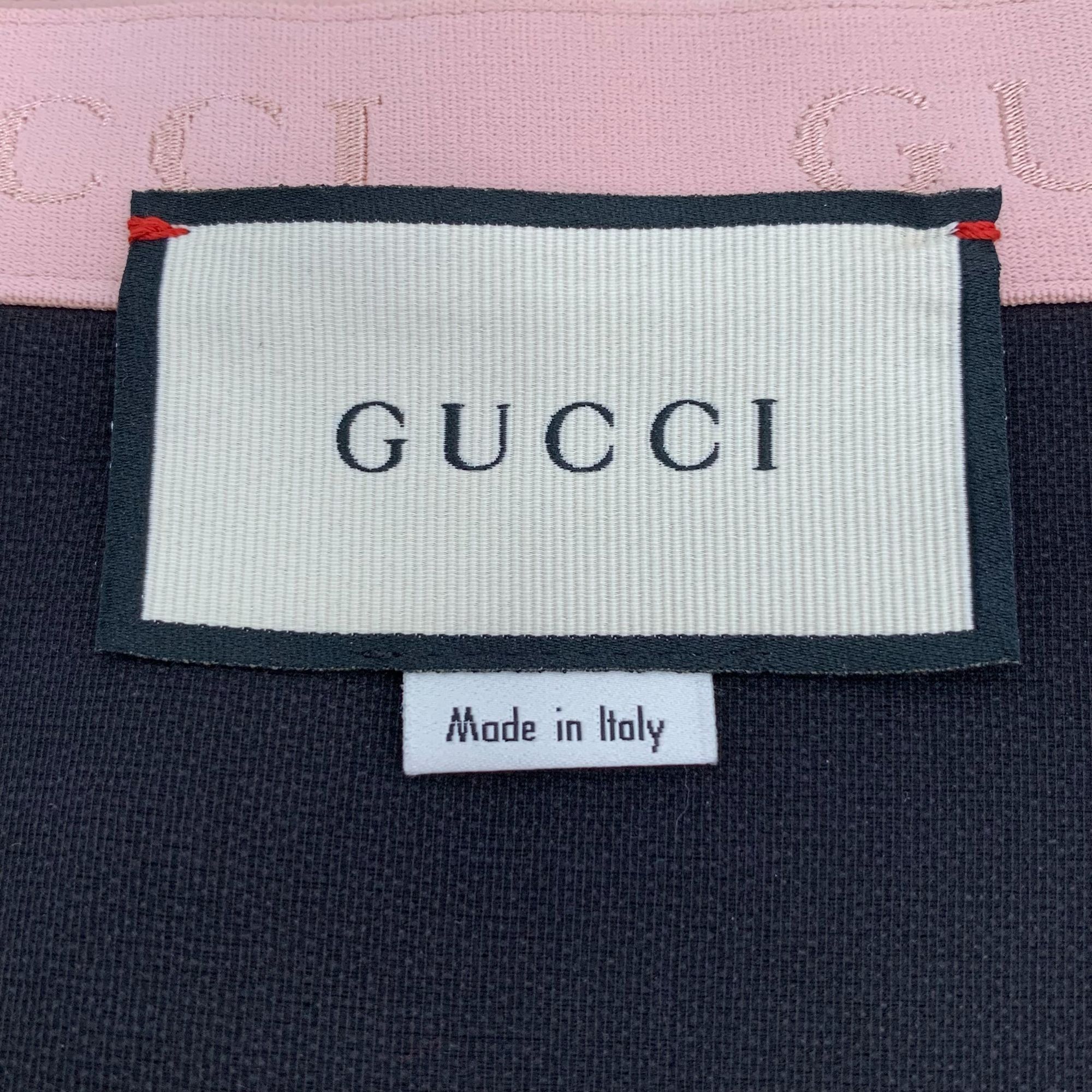 Gucci Gucci Black Knee-Length Skirt With Pink Logo Waistband Size Size 36" / US 14 / IT 50 - 2 Thumbnail