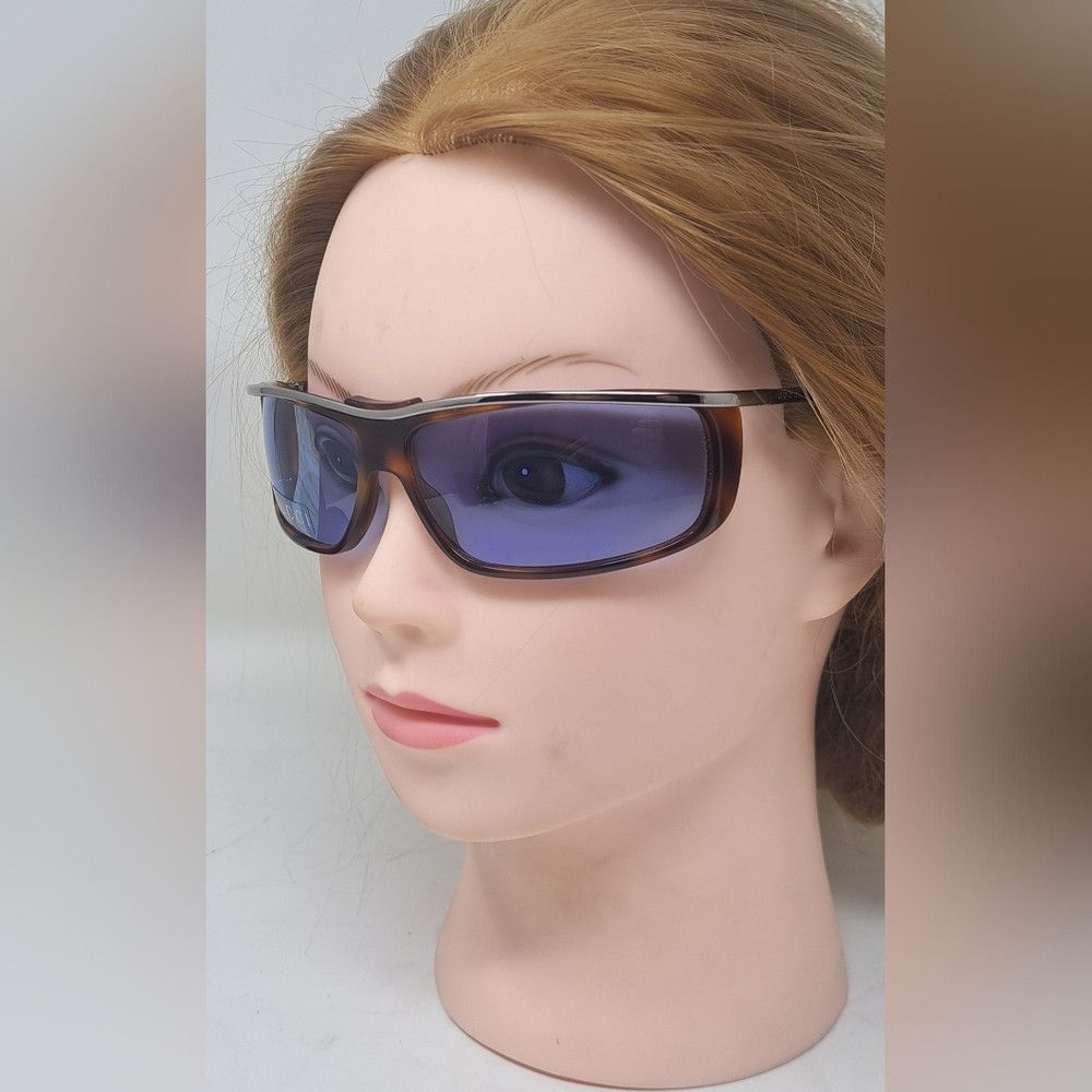 Gucci NWT Gucci Women's Sunglasses Vintage Y2K Wrap Havana Blue G Size ONE SIZE - 4 Thumbnail