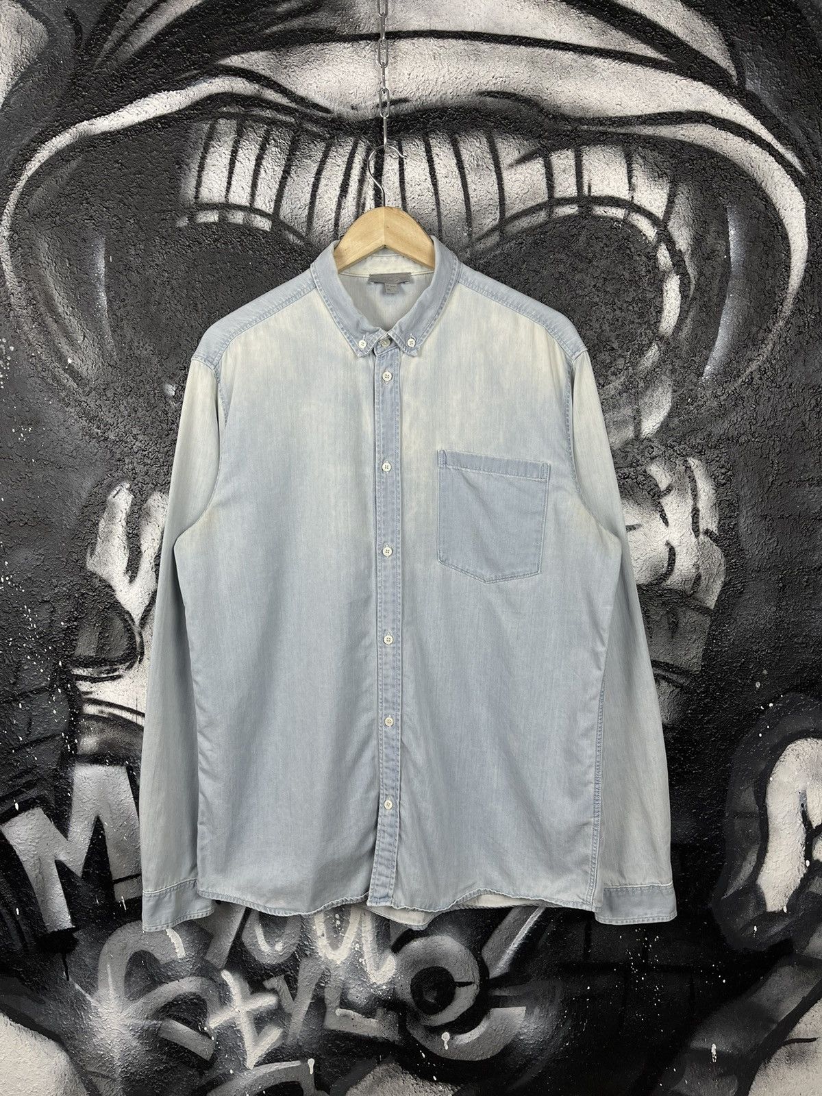 Cos × Designer COS Washed Blue Designed Shirt Button Up Men’s Size L Size US L / EU 52-54 / 3 - 2 Thumbnail