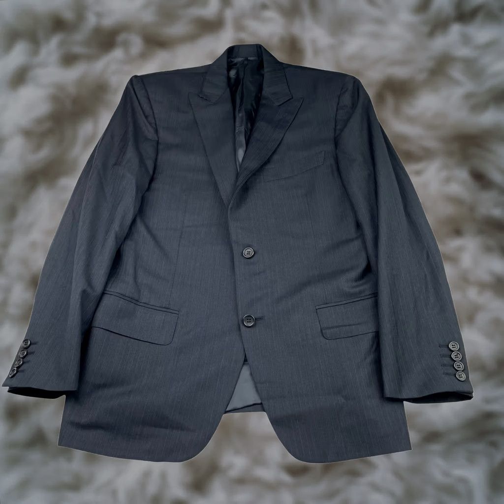 Canali Canali Blazer Jacket Gray/Blue Stripe 2-Button 100% Wool Notch Lapel Short US 38S, Italy, 38 Small Vintage No Mens Size 38R - 1 Thumbnail