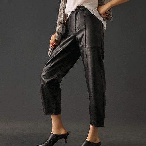 Other Anthropologie Faux Leather Utility Cargo Pants Size 16w flaw Size 38" / US 16 / IT 52 - 1 Thumbnail
