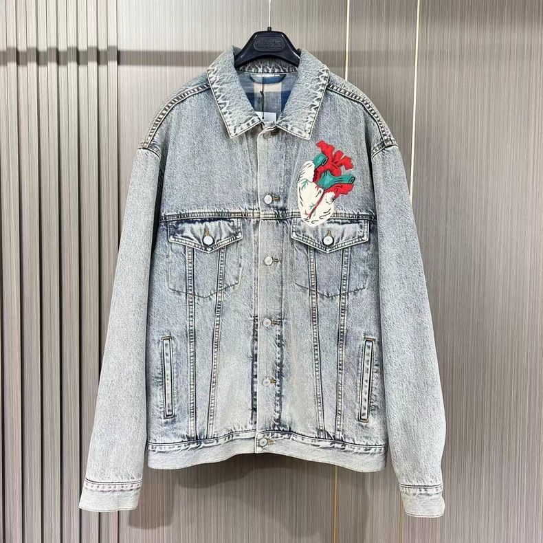 Gucci Gucci Rhinestone embroidered washed denim jacket 2502-Nexta Size US S / EU 44-46 / 1 - 1 Thumbnail