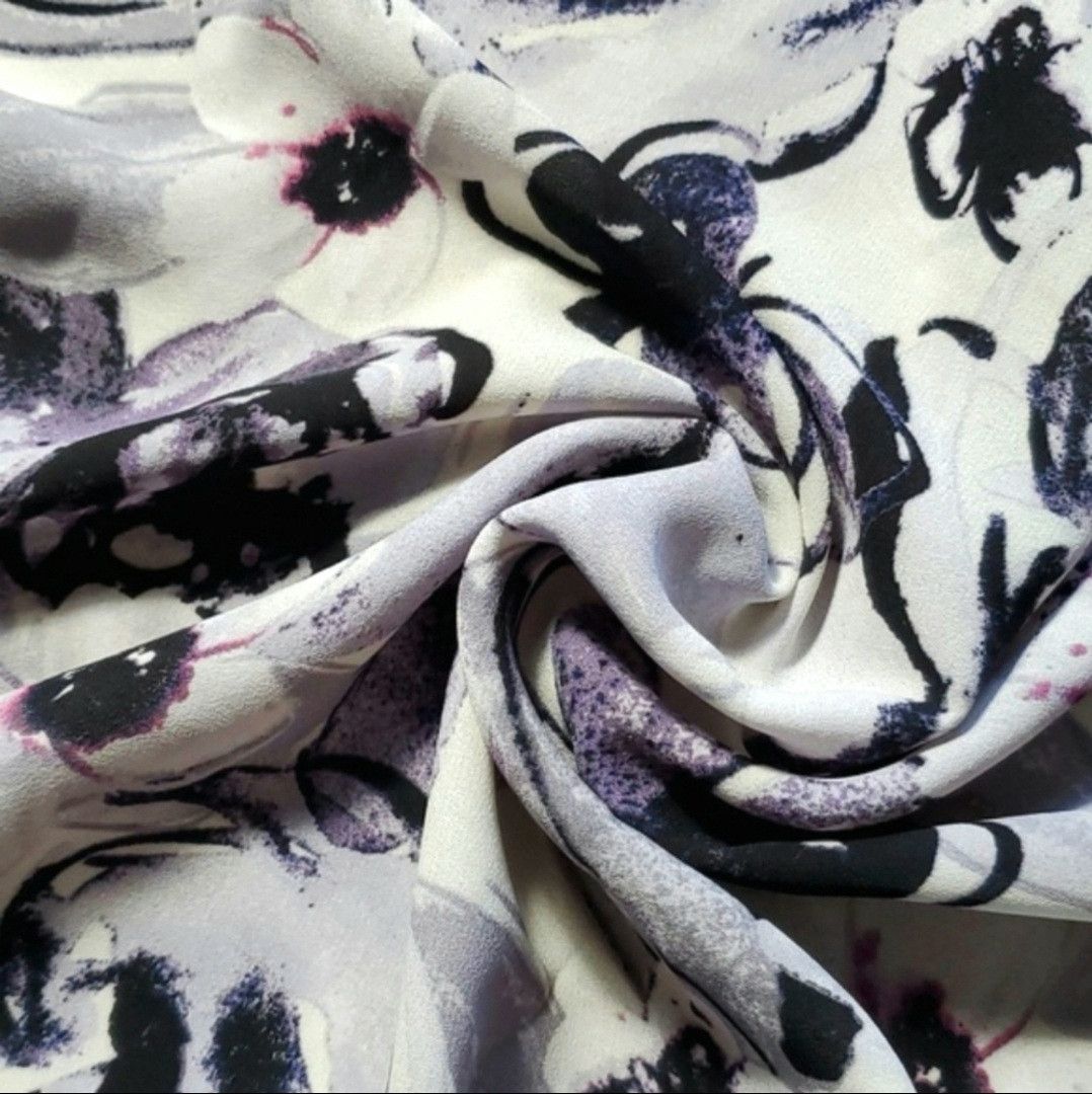 Other Rose & Olive Size L Blouse Grey Purple Floral Chiffon Long Size L / US 10 / IT 46 - 11 Thumbnail