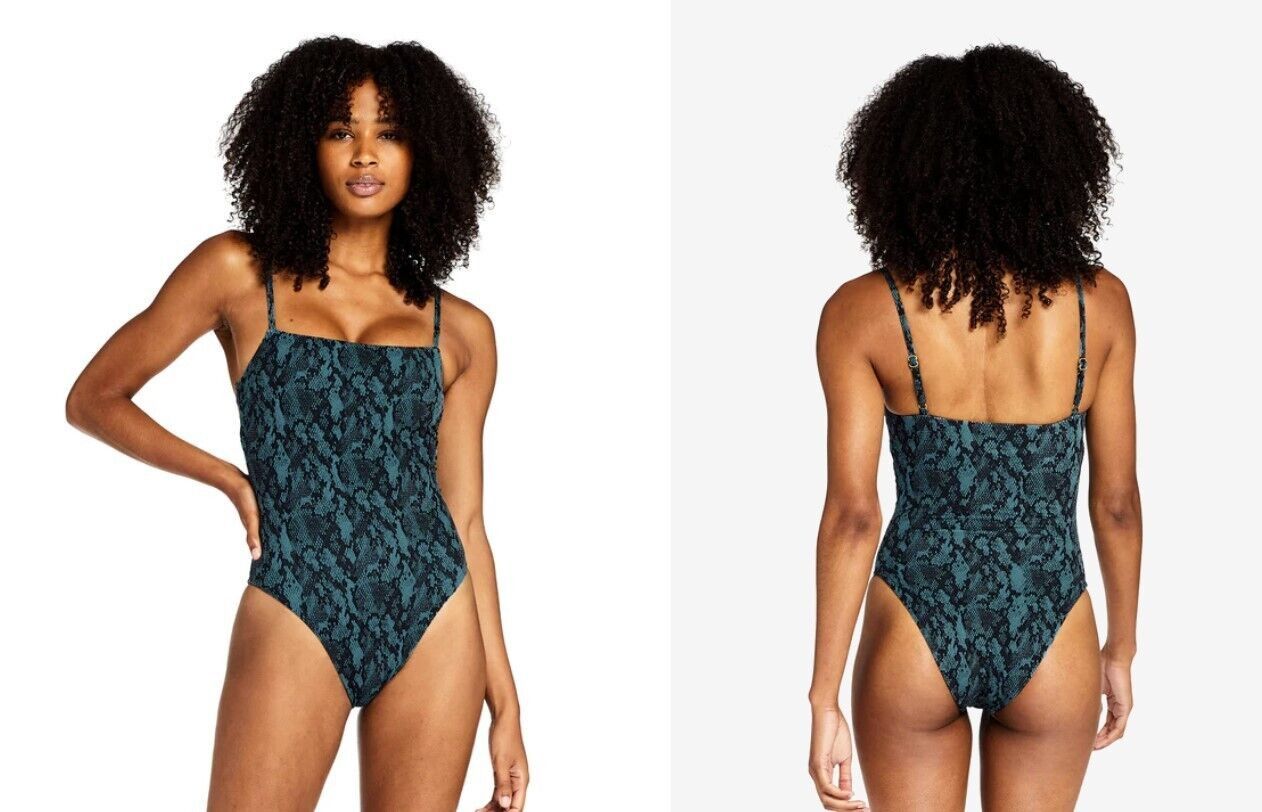 Vitamin A Jenna Sea Snake Print Swimsuit Green