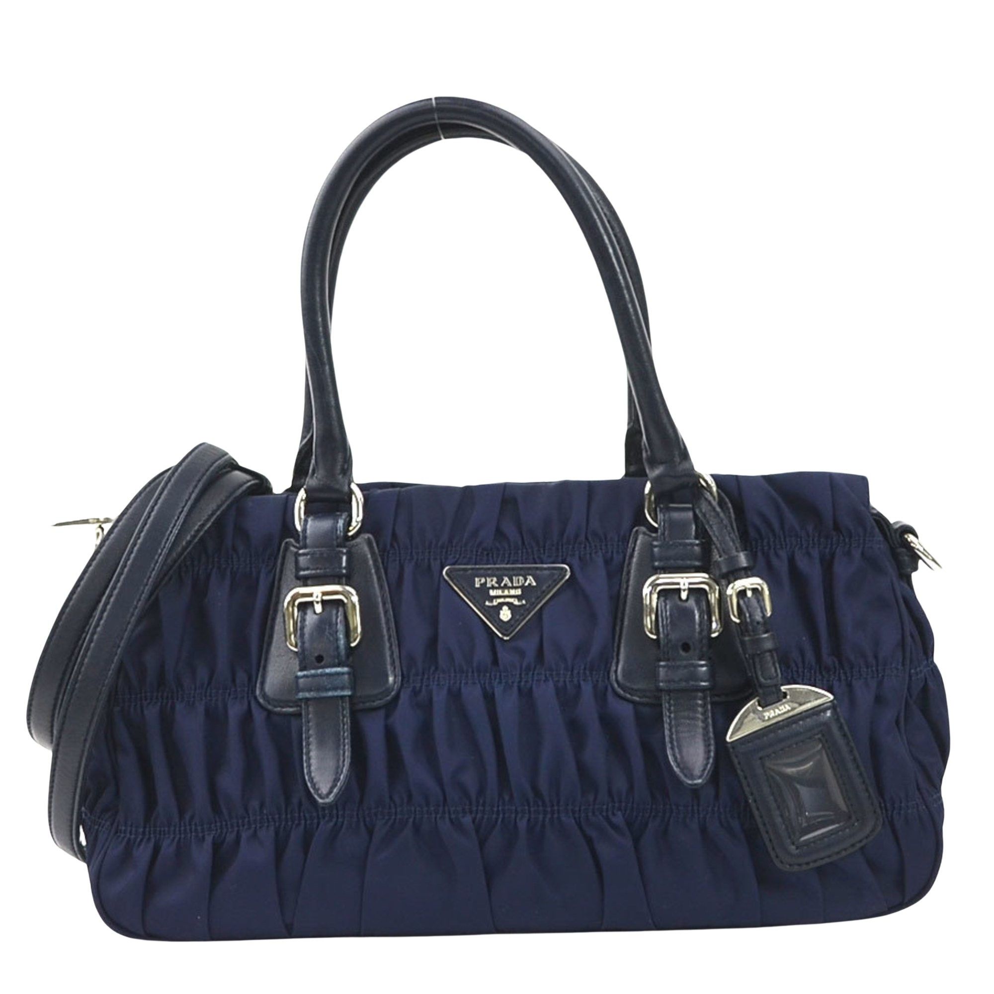 image of Prada Gaufre Handbag in Navy, Women's