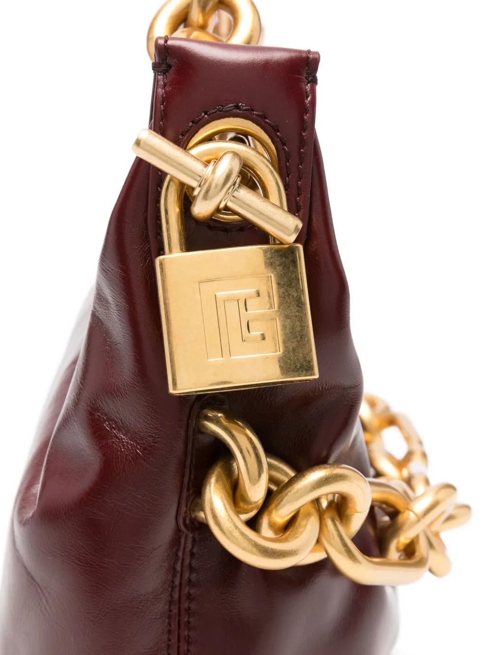 Balmain o1loc1c0526 Size: OS / Medium Sync Shoulder Bag in Burgundy Size ONE SIZE - 4 Thumbnail