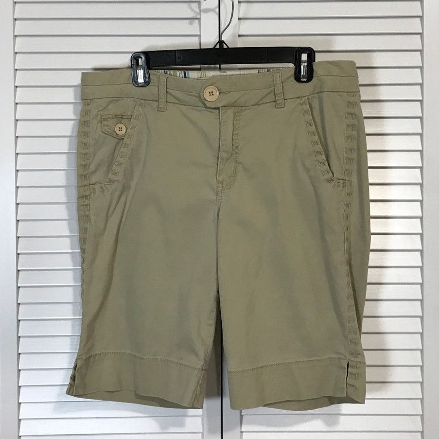 Other Blue Epic Khaki Tan Twill Utility Bermuda Shorts Women 14 Size 36" / US 14 / IT 50 - 1 Thumbnail