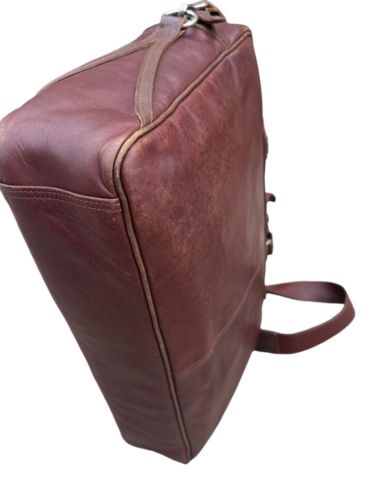 Japanese Brand × Leather Somes Saddle Japan Distressed Patina Leather 2 Way Bag Size ONE SIZE - 13 Thumbnail