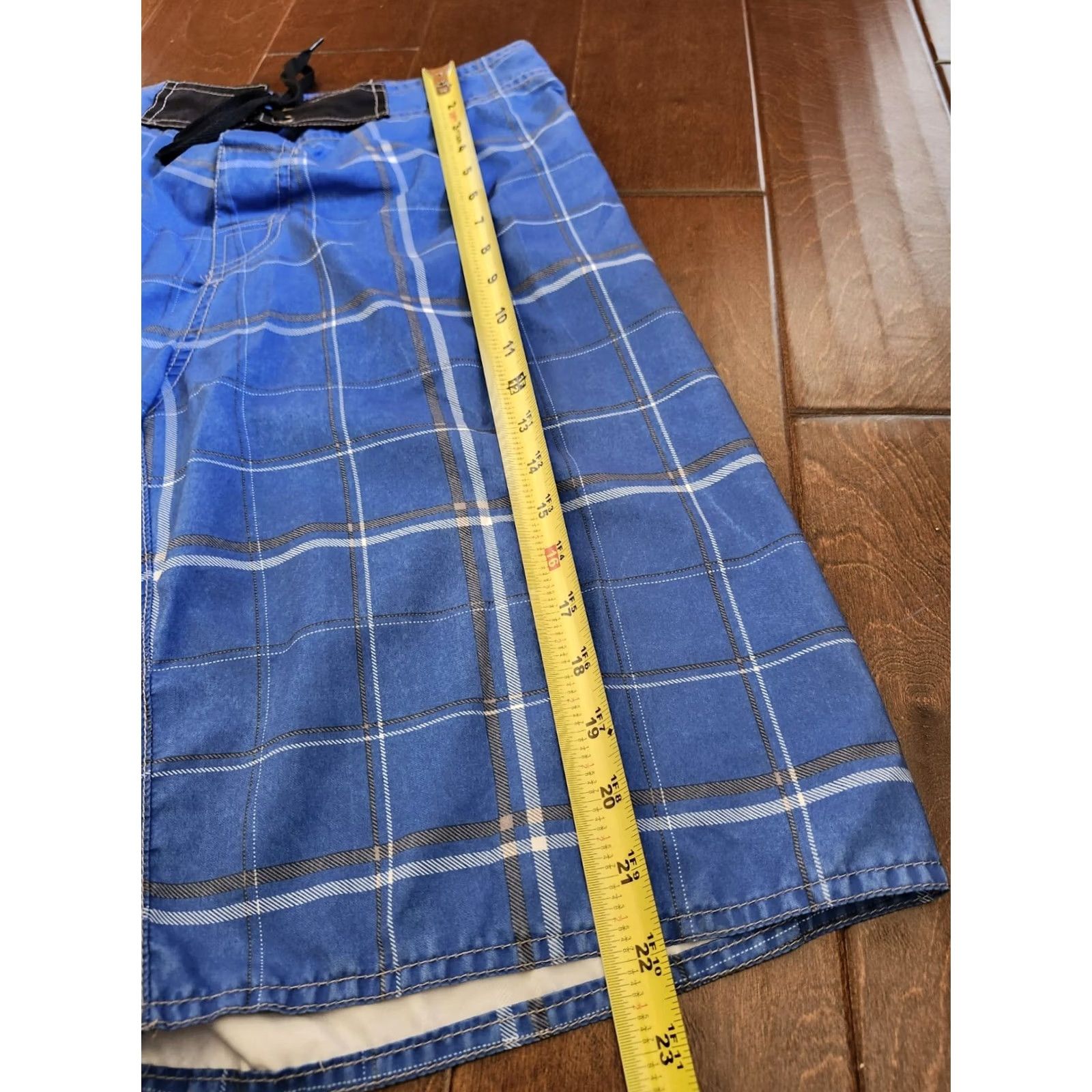 Vintage Nonwe Men's Blue Swim Trunks Shorts - Size 32 - Trunks - Pockets, Drawstring - 100% Polyester - Regular - Men Size US 32 / EU 48 - 6 Thumbnail