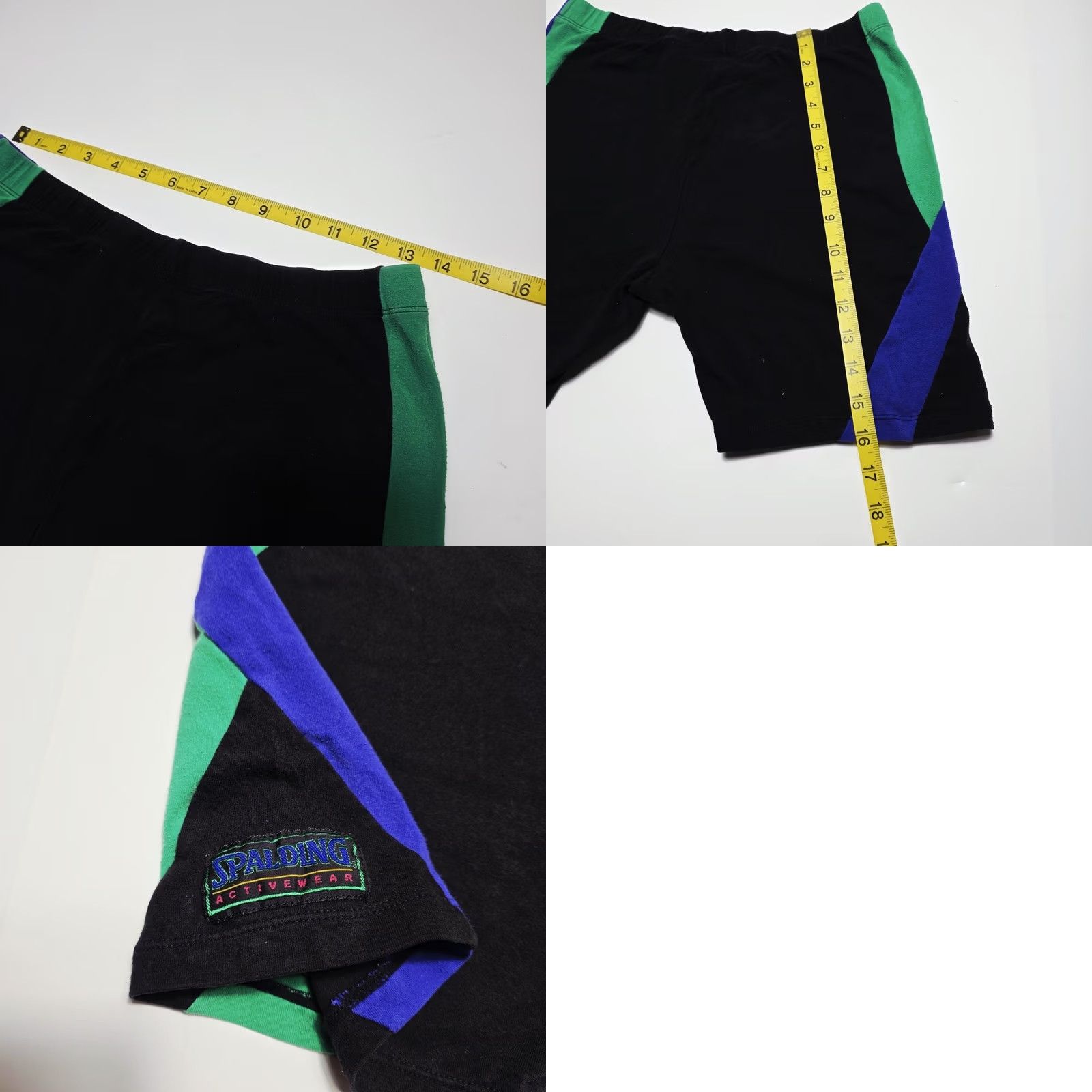 Spalding VINTAGE Spalding Women’s Biker Gym Athletic Shorts Black Green Purple Retro 80s/90s 2XL Women’s Athletic Shorts Elastic Waist Biker Theme Mens? Size 40" / US 18 - 8 Thumbnail