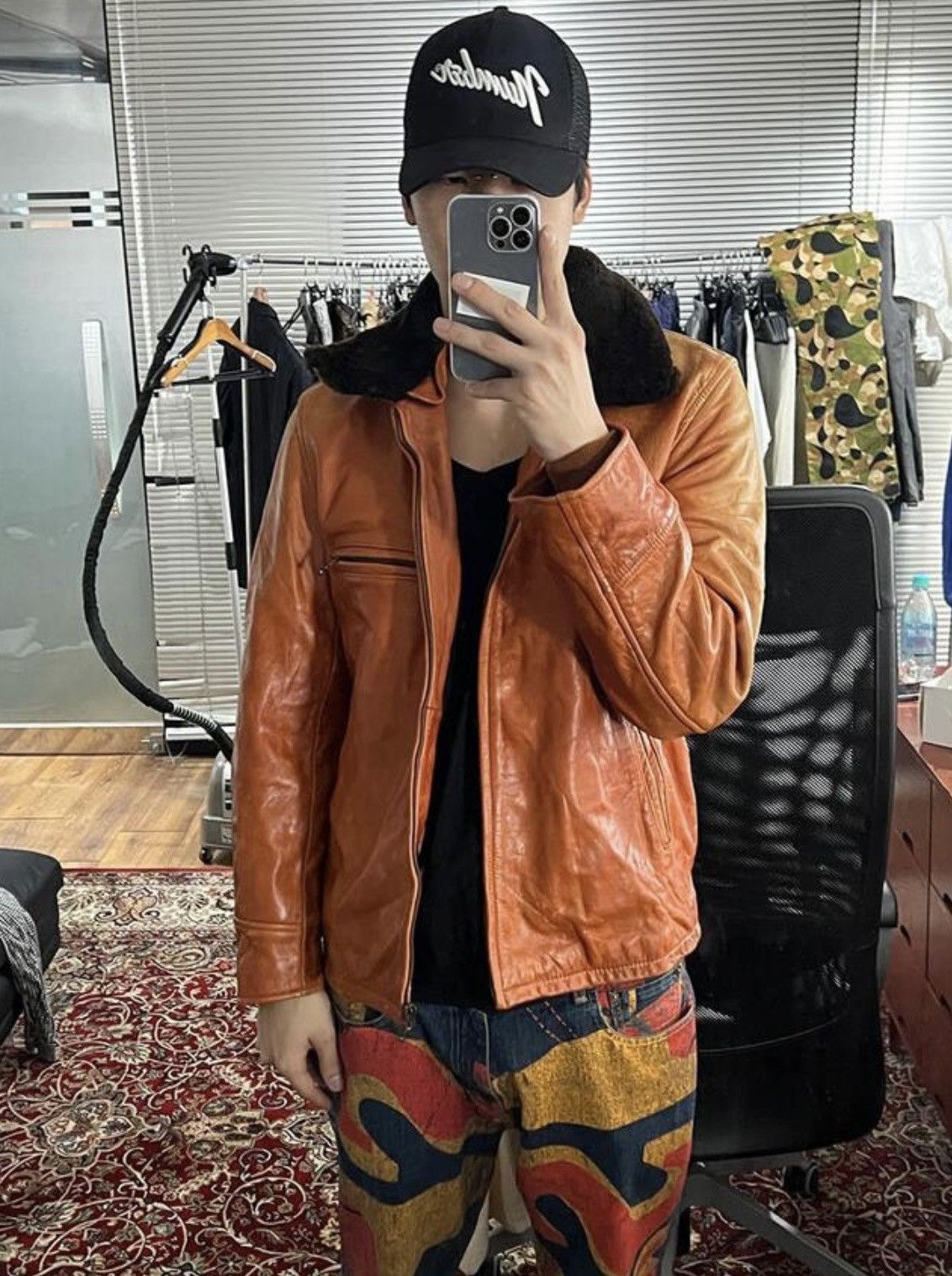 Vintage Dog fight leather jacket