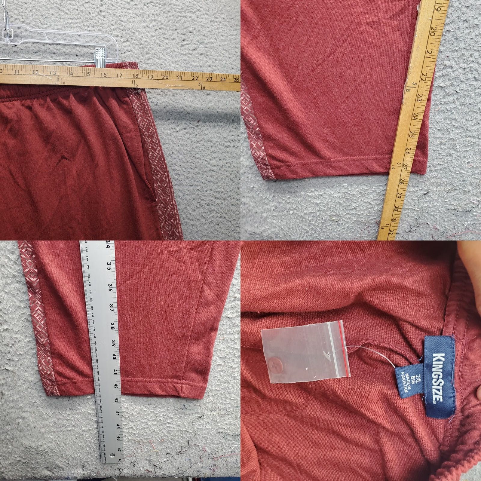 Vintage KINGSIZE 2 Piece Track Suit Mens Big 2XL Dark Red Aztec Oversized Full Zip Hoodie Track Pants Mens Size 2XL Red Aztec Tracksuit Adult Mens Nike Size 48R - 9 Thumbnail