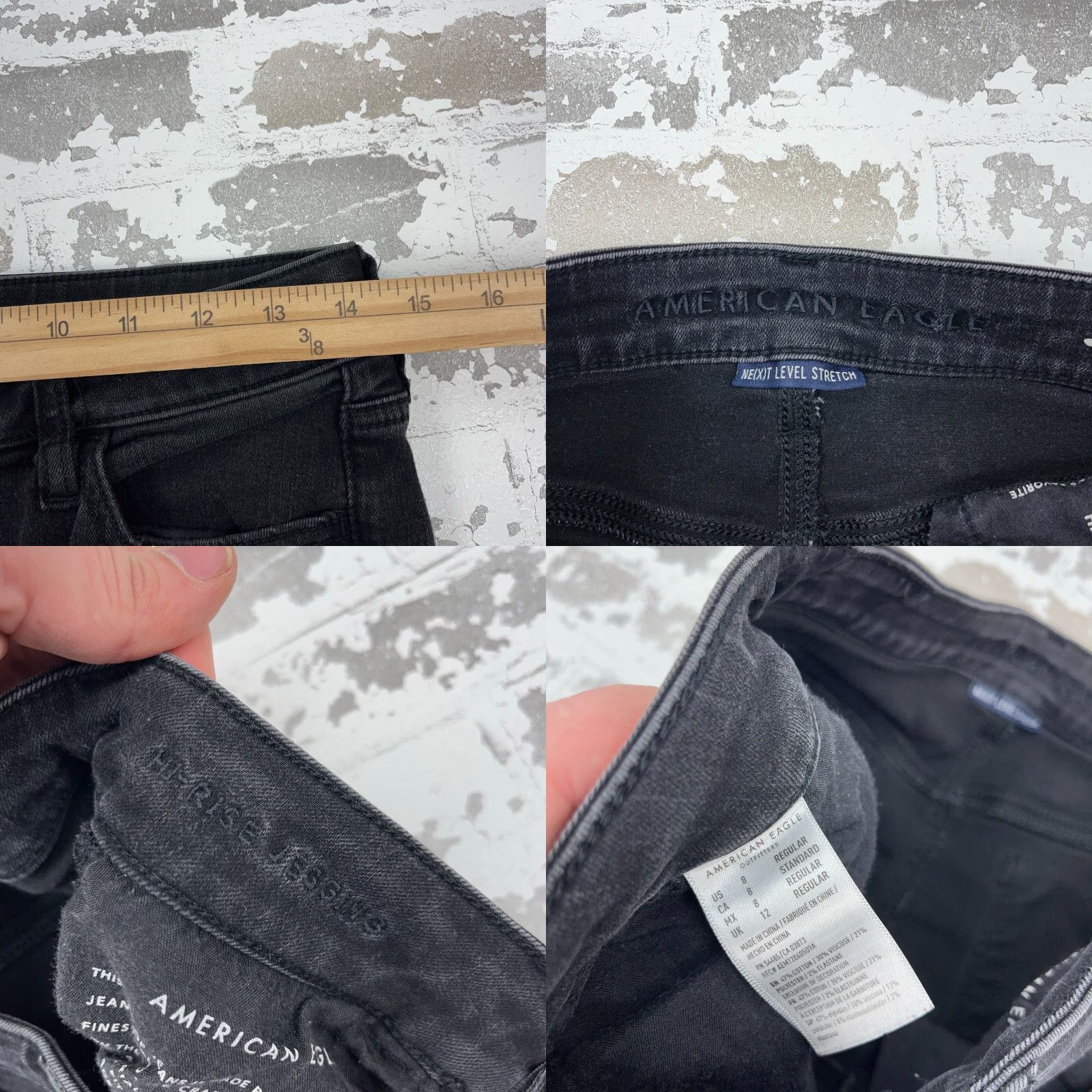 American Eagle Outfitters American Eagle Outfitters Jeans Women 8 Black High Rise Jegging Ripped Distressed Charcoal Wash 5-Pocket Denim Pant Size 30" / US 8 / IT 44 - 9 Thumbnail