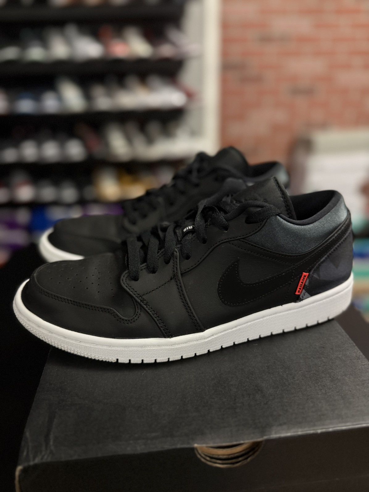 Jordan Brand × Nike Jordan 1 Low PSG Paris RARE Size 11 Black 🧼 Size US 11 / EU 44 - 5 Thumbnail