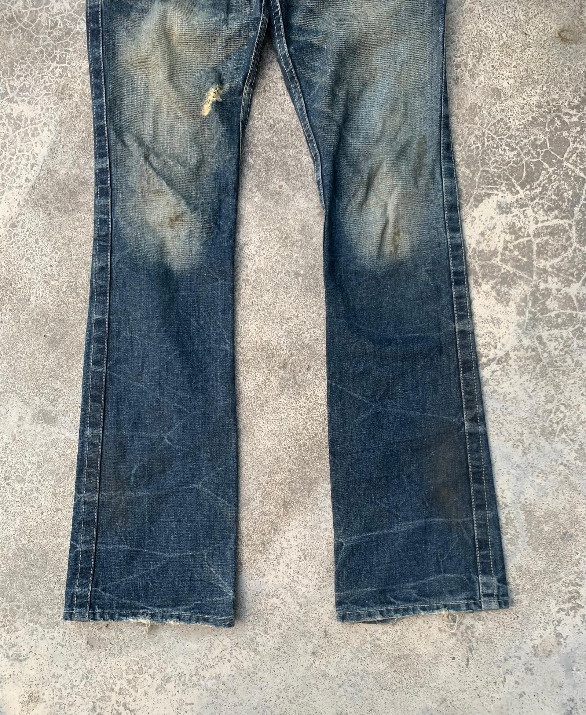 semanticdesign Rare Vtg Semantic Design Denim Flare Jeans Zipper Size US 31 - 12 Thumbnail
