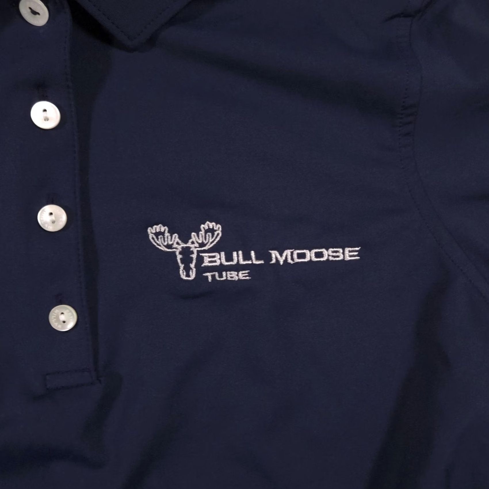 Peter Millar Peter Millar Polo Shirt Womens M Blue Solid Golf Short Sleeve Embroidered Bull Moose Tube Crown Logo Size M / US 6-8 / IT 42-44 - 4 Thumbnail
