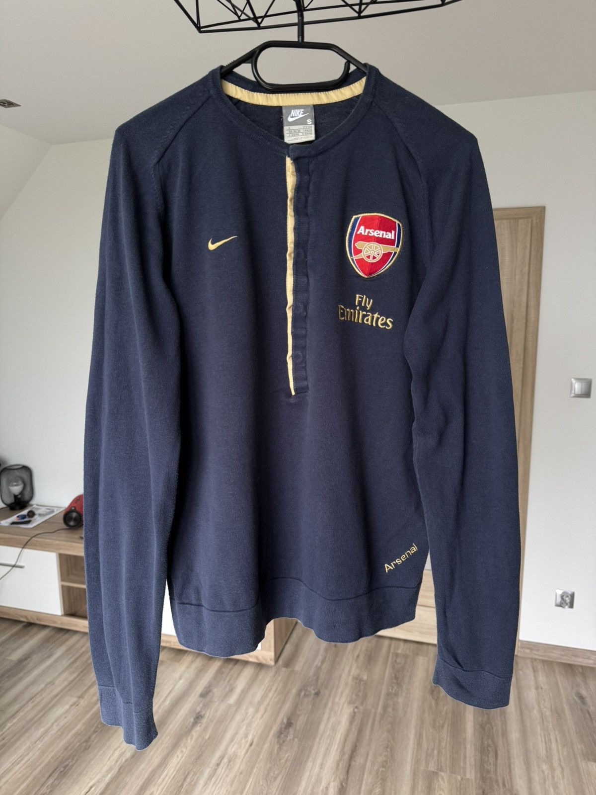 Nike × Vintage Y2K Arsenal London Longsleeve Knit Polo Style Nike Blokecore Size US S / EU 44-46 / 1 - 5 Thumbnail