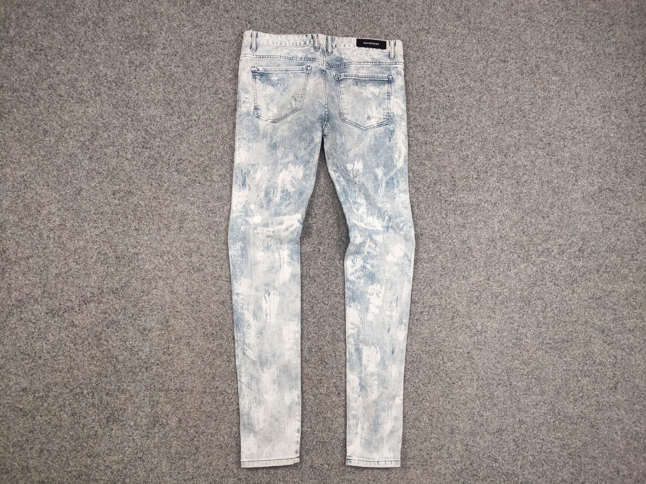 Represent Clo. Represent Design Blue Distressed Painted Denim Slim Jeans Size US 34 / EU 50 - 10 Thumbnail