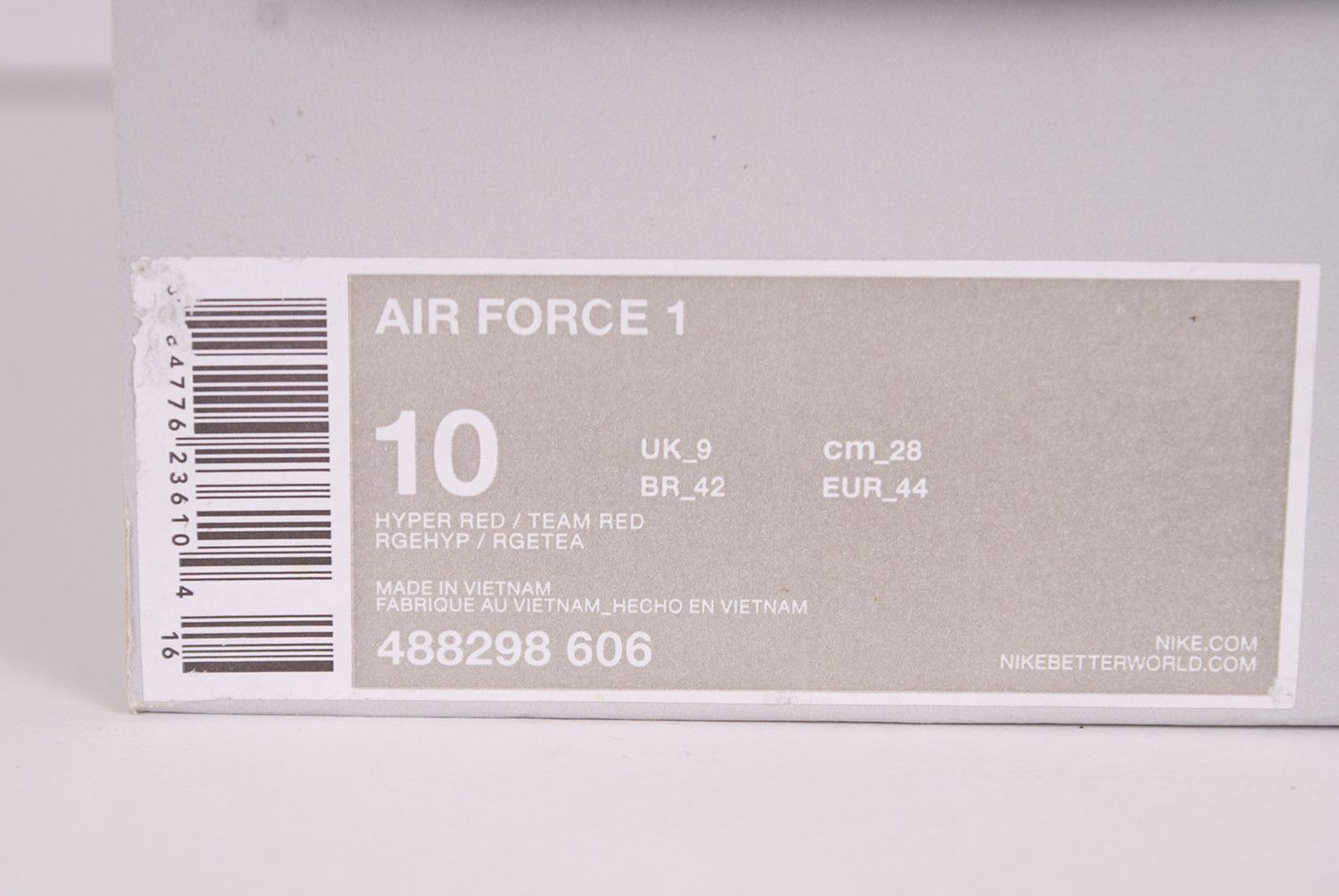 Nike 2013 Nike Air Force 1 HYPER RED White Chenille 488298 606 Size US 10.5 / EU 43-44 - 11 Thumbnail