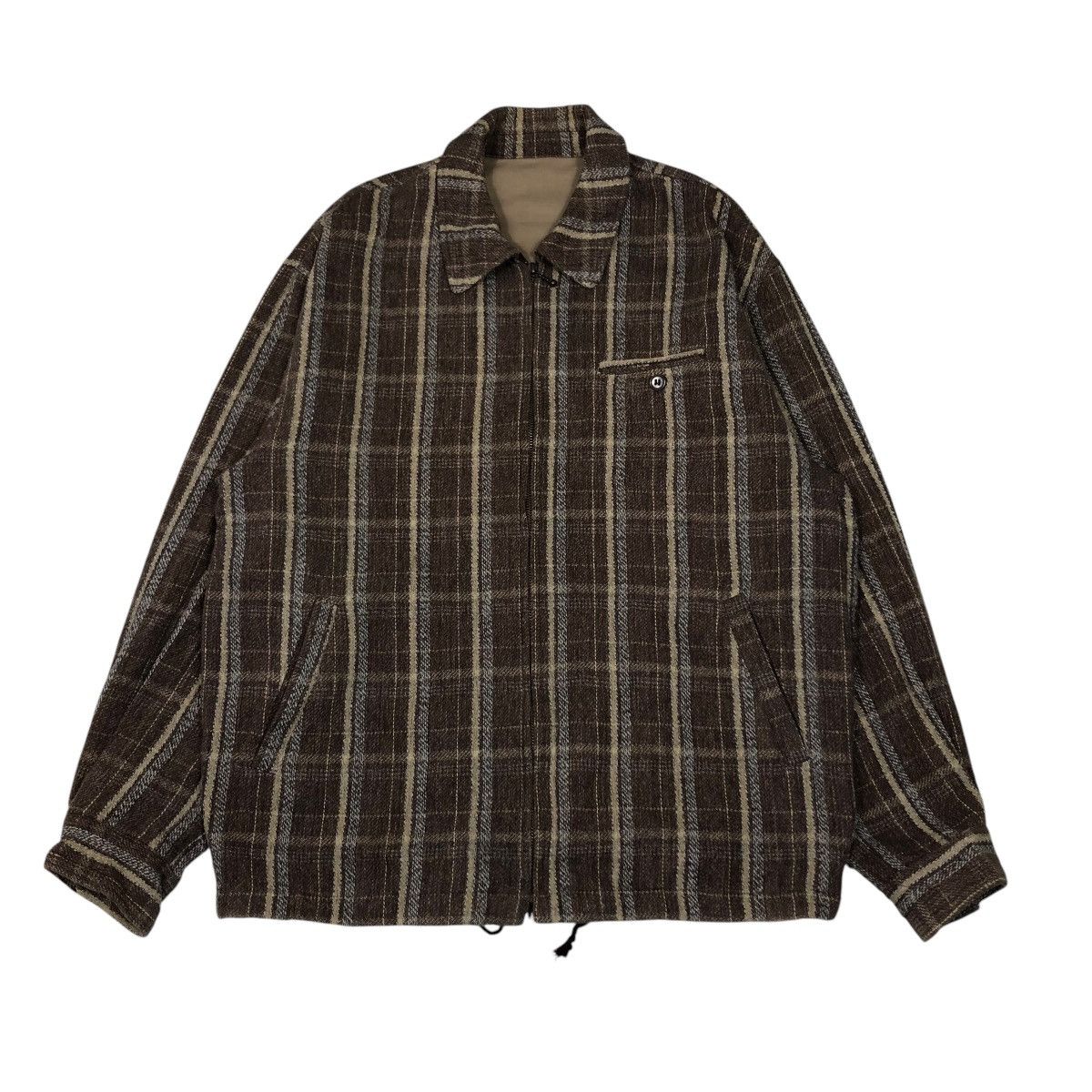 Japanese Brand 🔥VINTAGE CHORE JACKET WOOL ZIPPER VERRINE TARTAN DESIGN Size US L / EU 52-54 / 3 - 1 Thumbnail
