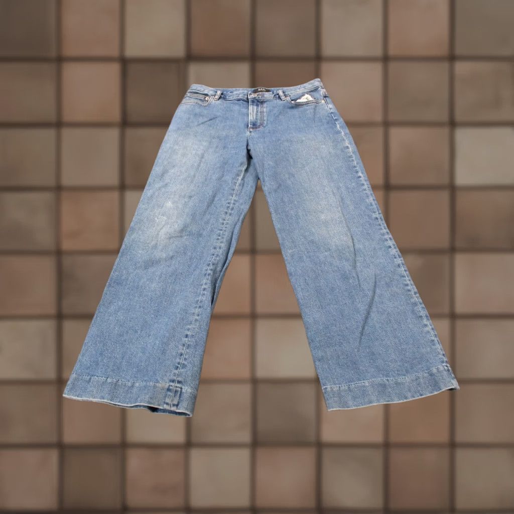 Denime APC Jeans Womens 31 Blue Denim Sailor Wide Leg Boot Casual Classic Faded Jeans Size 24" / US 00 / IT 34 - 1 Thumbnail