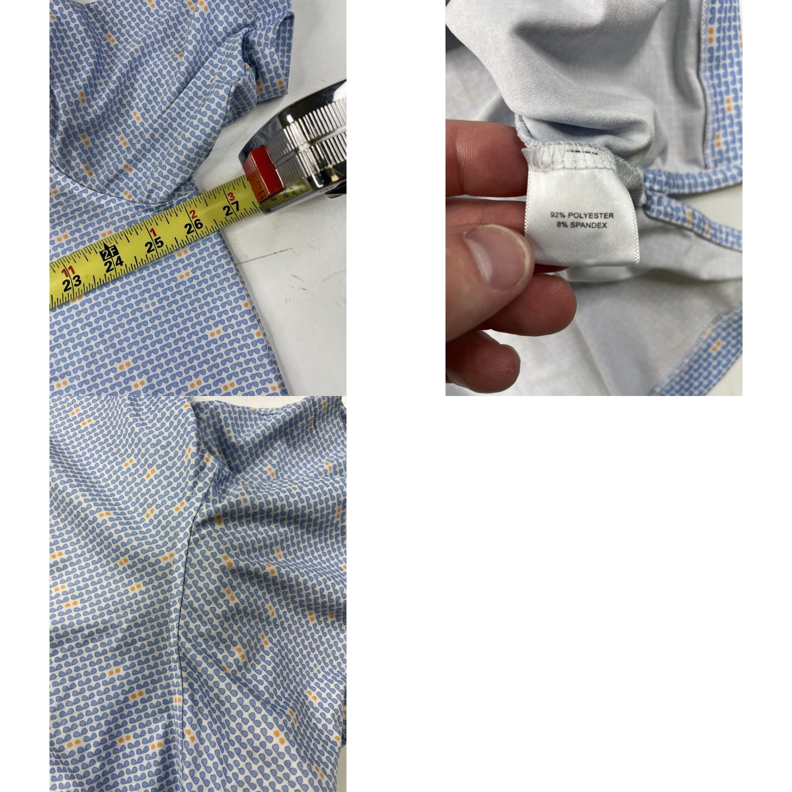 Peter Millar Peter Millar Summer Comfort Polo Geometric Pattern Short Sleeve Mens XL Blue Golf Tennis Walking Shirt Size US XL / EU 56 / 4 - 8 Thumbnail