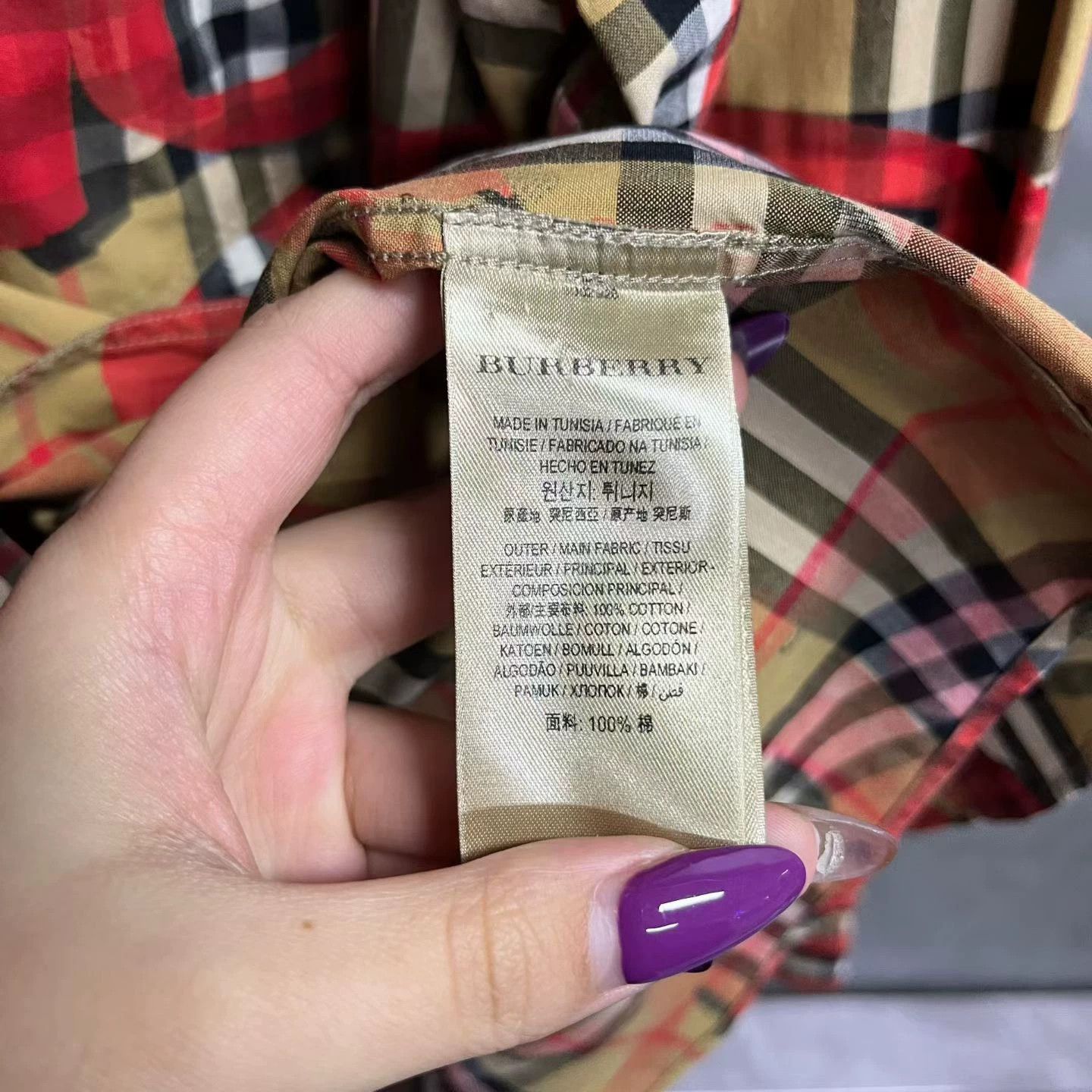 Burberry classic burberry red and brown long sleeve shirt Size US L / EU 52-54 / 3 - 3 Thumbnail