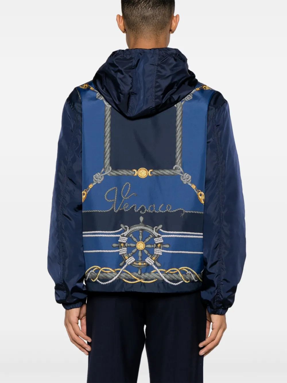 Versace VERSACE navy blue Nautical nylon windbreaker Medium Size US M / EU 48-50 / 2 - 3 Thumbnail