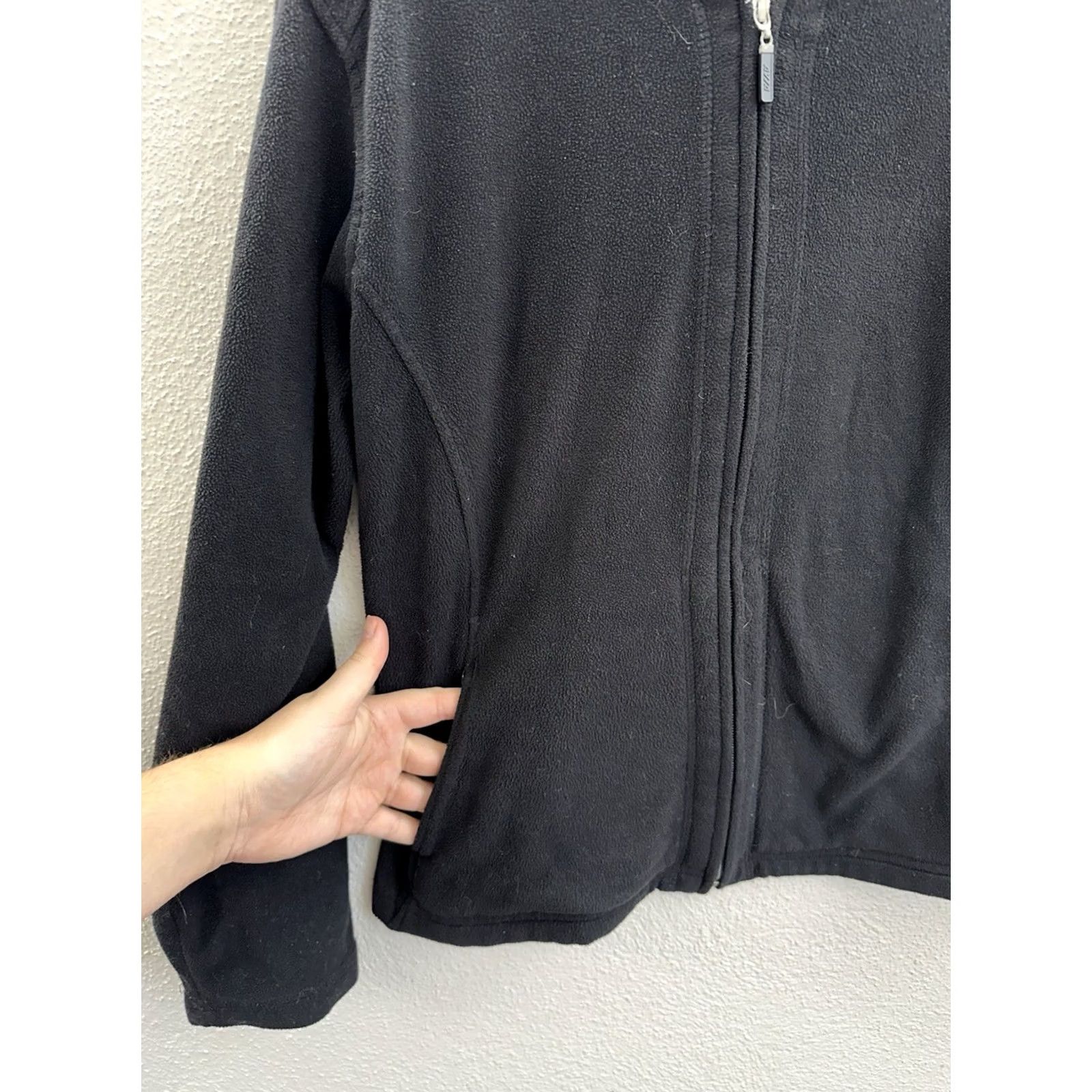 Avia Avia Womens Jacket XL Black Zip Up Hooded Malden Mills Polar Fleece 90s Size XL / US 12-14 / IT 48-50 - 3 Thumbnail