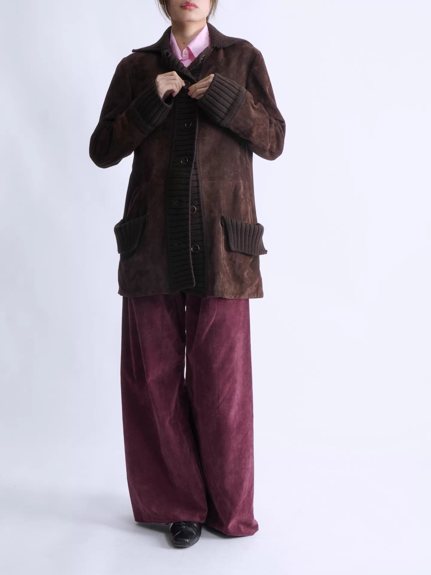 Loewe LOEWE 90s Men’s Suede & Wool Ribbed Knit Paneled Jacket Size US S / EU 44-46 / 1 - 5 Thumbnail