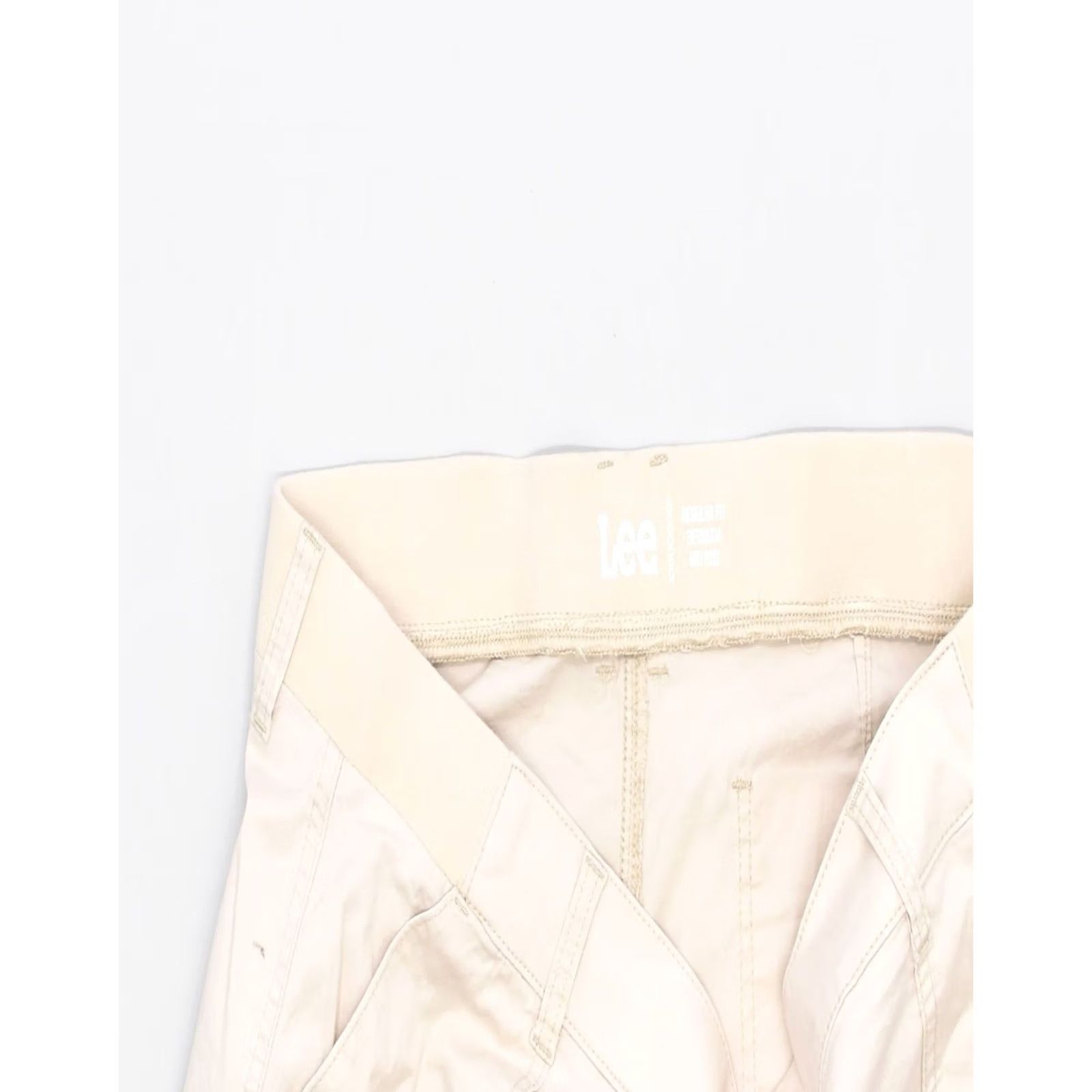Lee LEE Womens Regular Fit Mid Rise Bermuda Shorts US 18 2XL W40 Beige Cotton Size 40" / US 18 - 4 Thumbnail