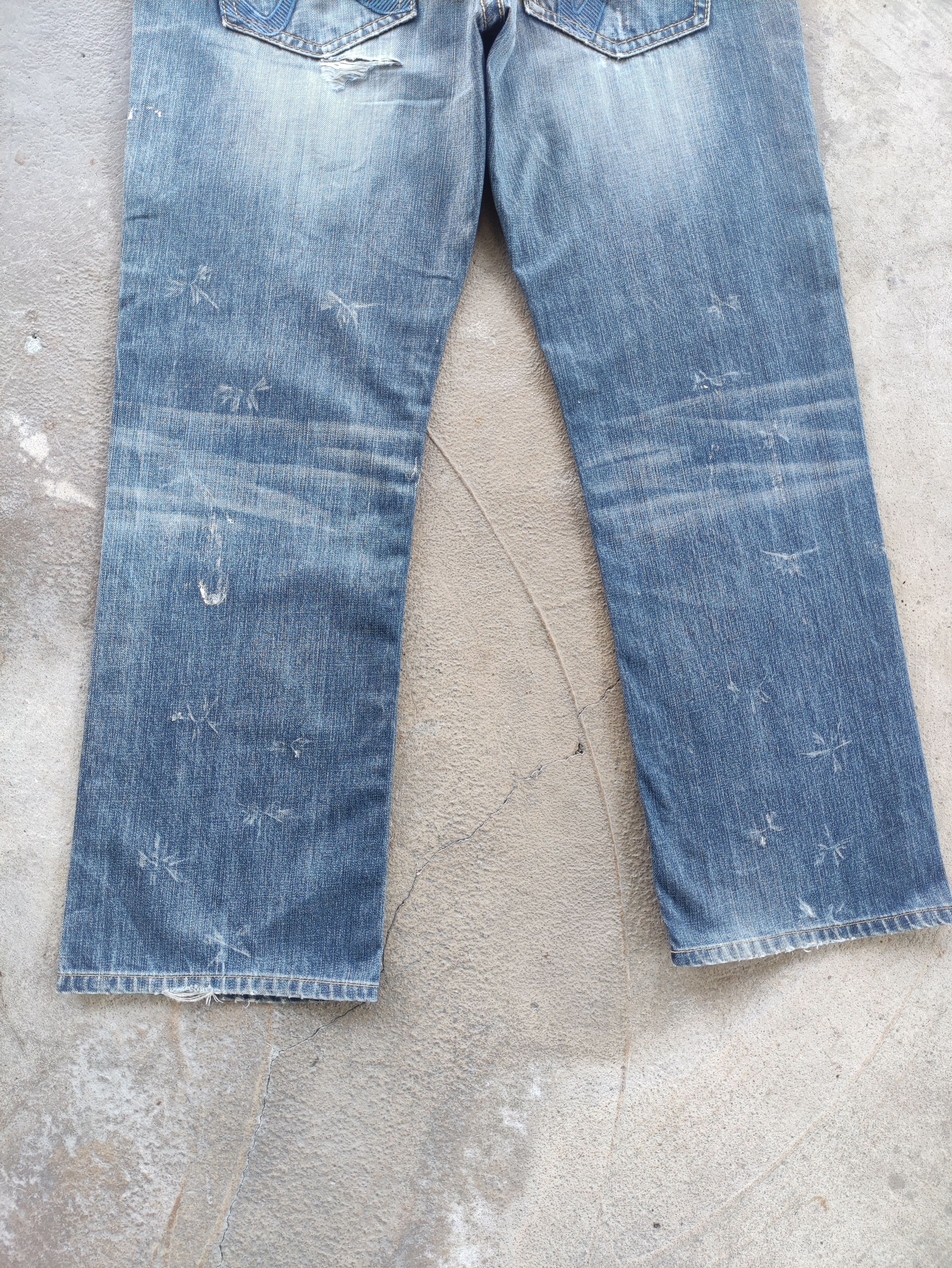 Japanese Brand Vintage Rivet De Cru Button Baggy Jean Distressed Faded Size US 40 / EU 56 - 11 Thumbnail